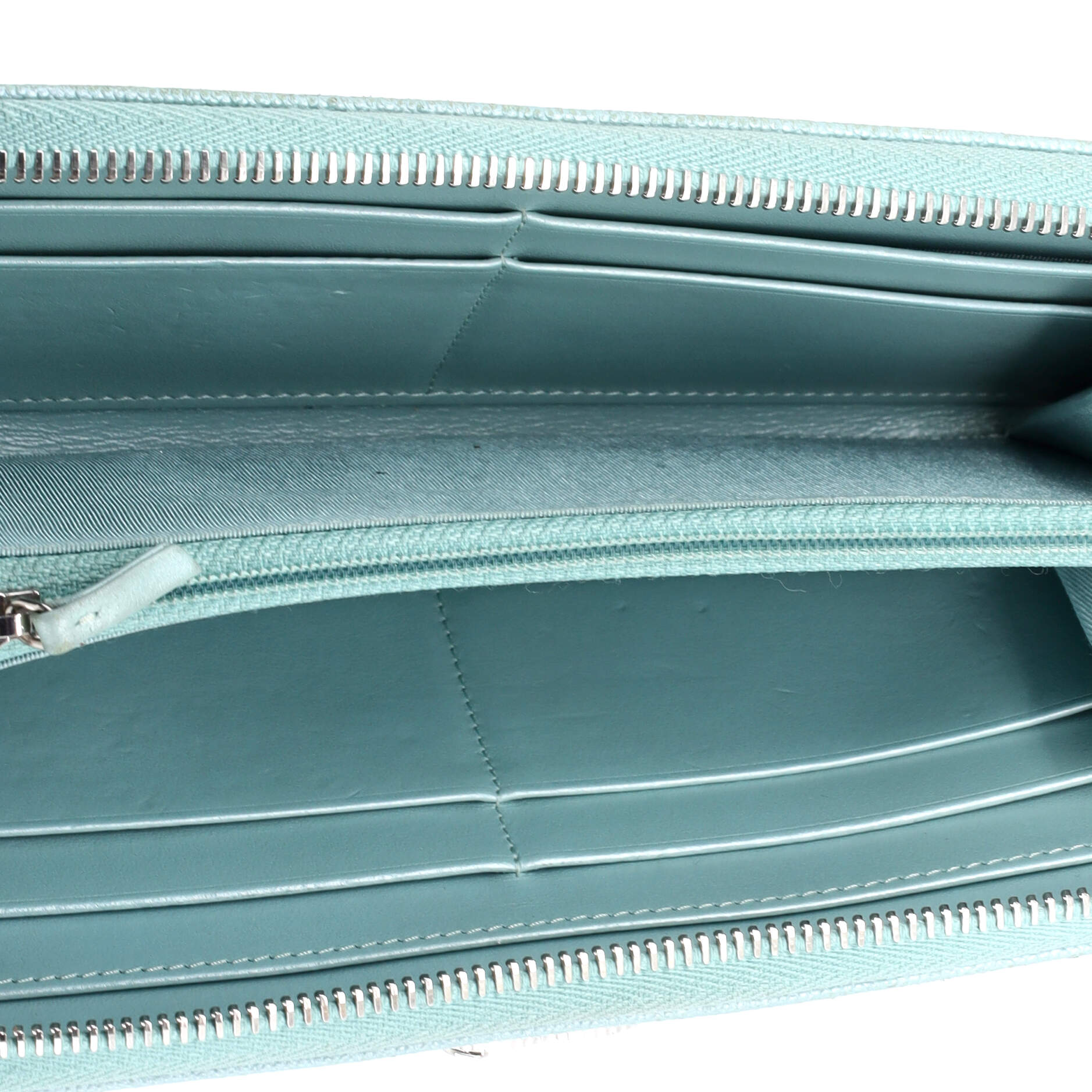 Mademoiselle Vintage Zip Around Wallet Quilted Caviar Long