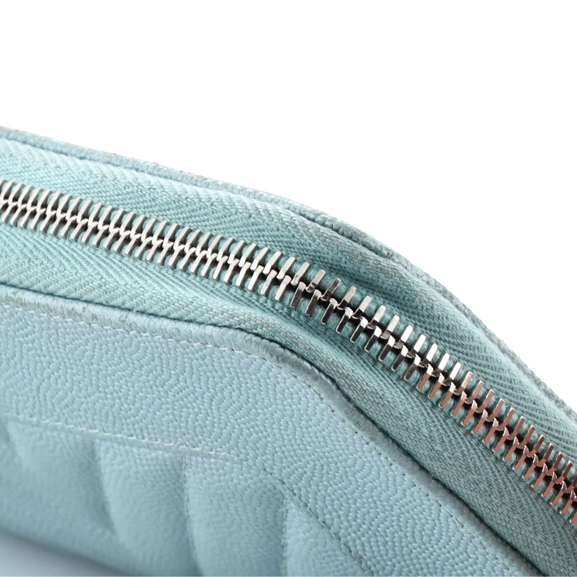 Mademoiselle Vintage Zip Around Wallet Quilted Caviar Long