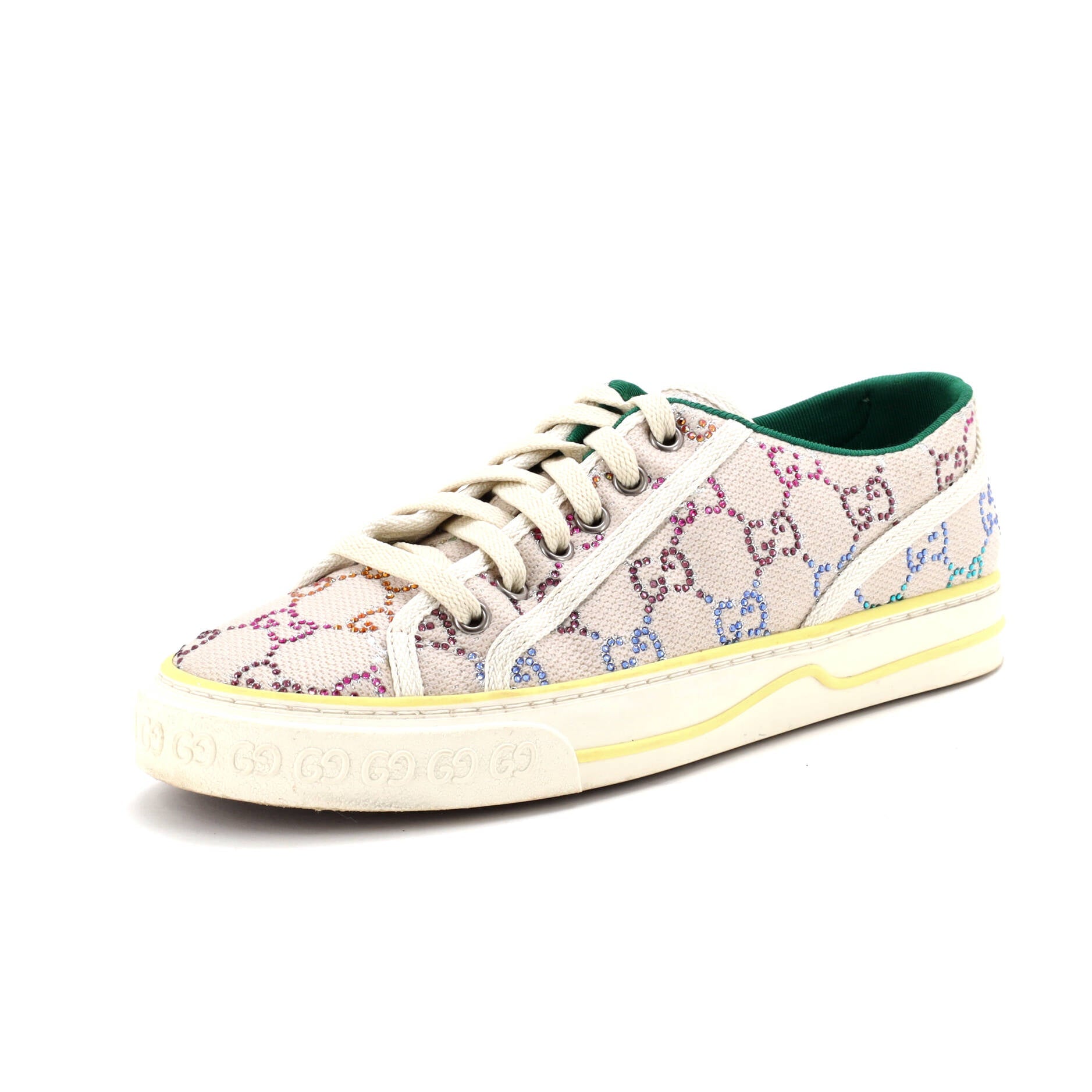 Women's 1977 Tennis Sneakers GG Lame Canvas with Crystals