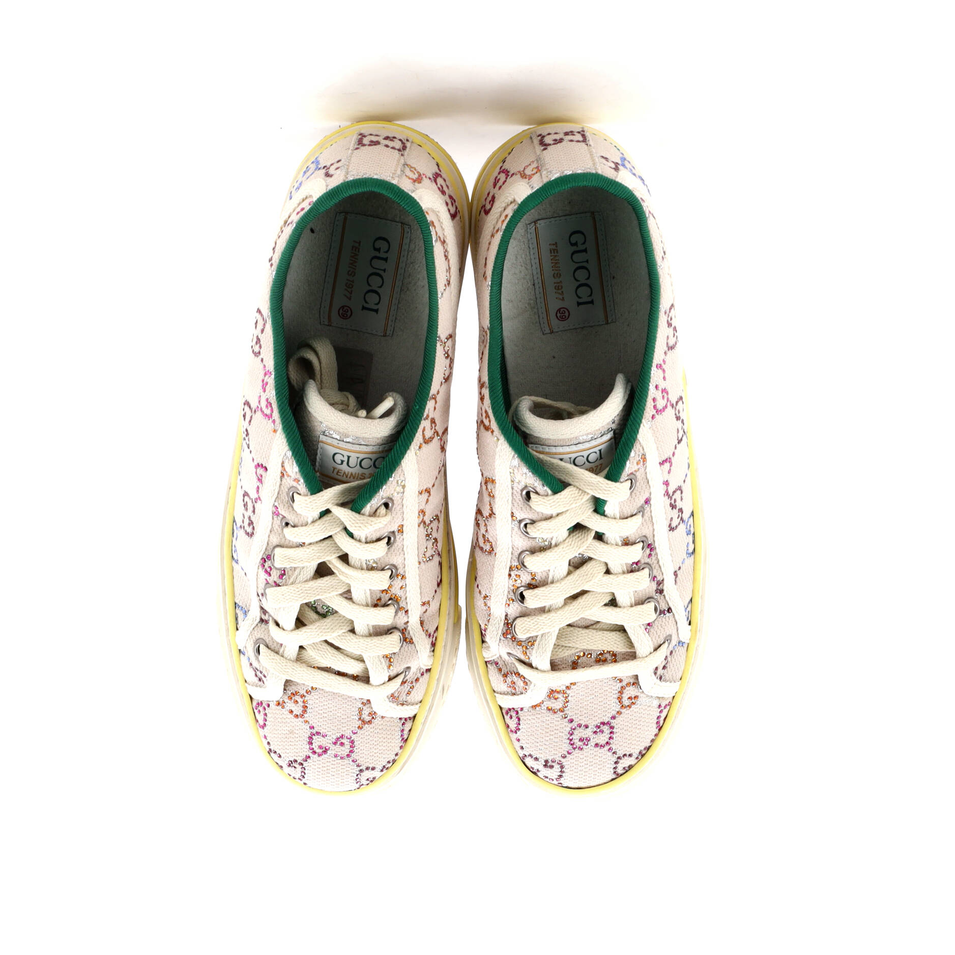 Women's 1977 Tennis Sneakers GG Lame Canvas with Crystals