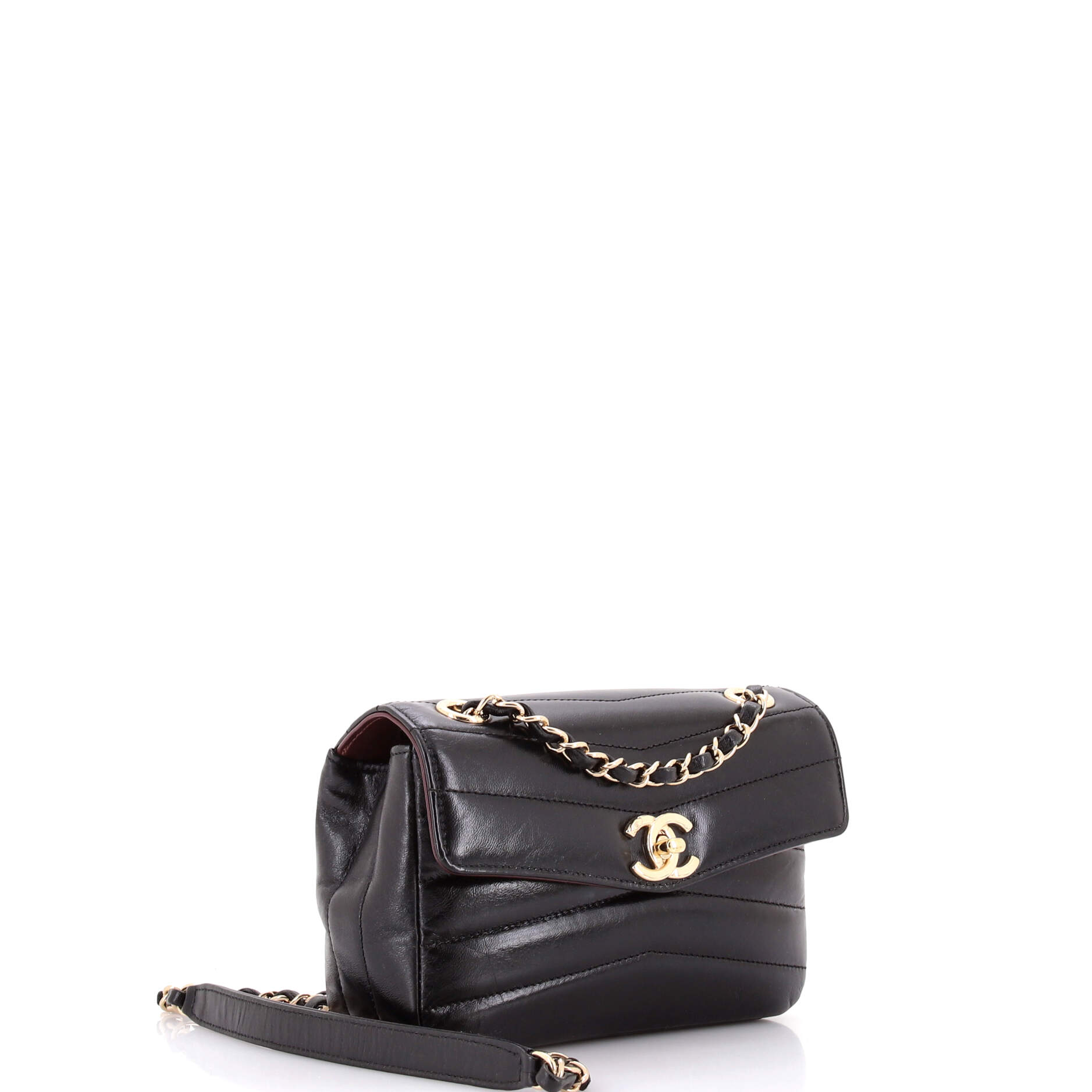 Miroir Flap Bag Chevron Shiny Lambskin Small