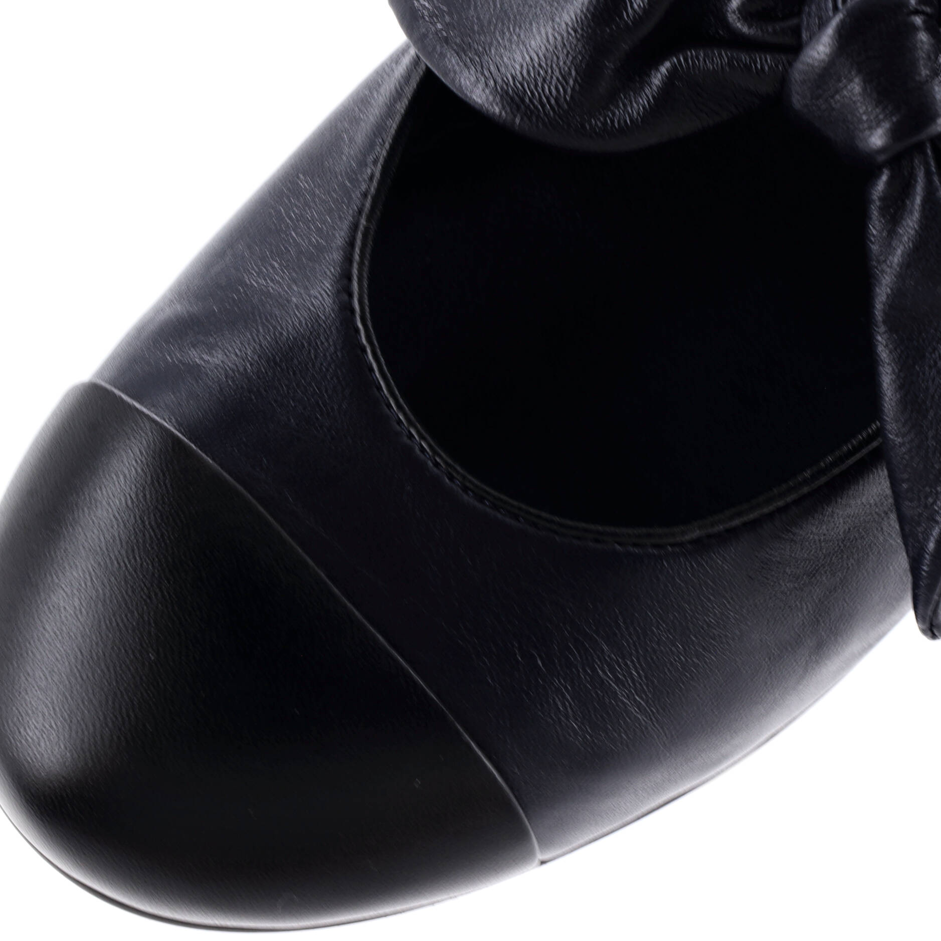 Women's Bow Cap Toe Mary Jane Flats Leather