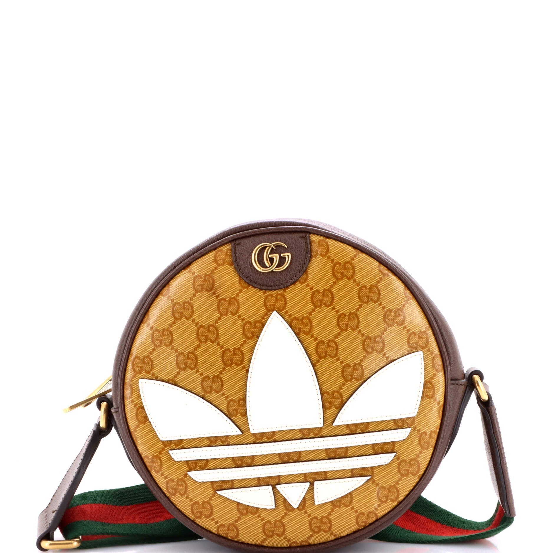 x adidas Ophidia Round Crossbody Bag GG Coated Canvas Small