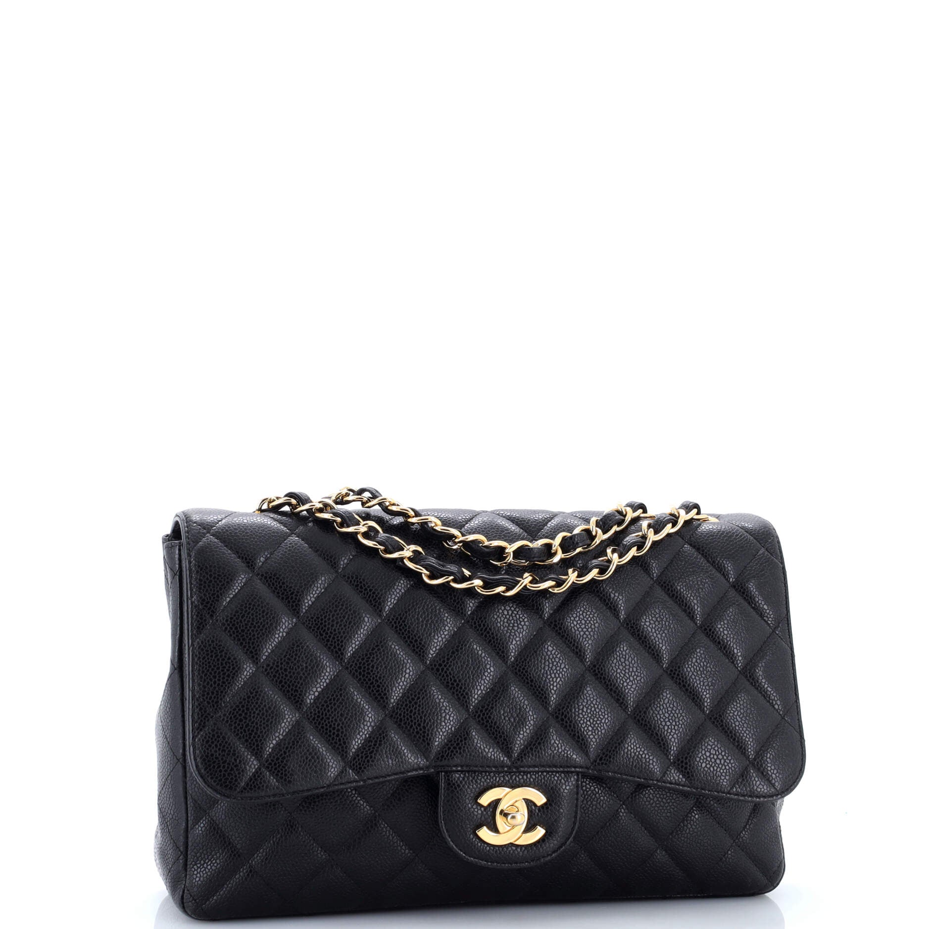 Vintage Classic Single Flap Bag Quilted Caviar Jumbo