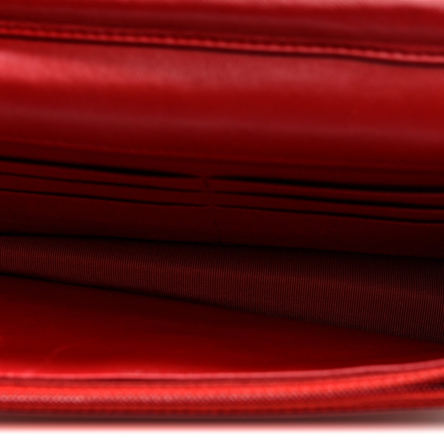 Lambskin Quilted Wallet On Chain WOC Red