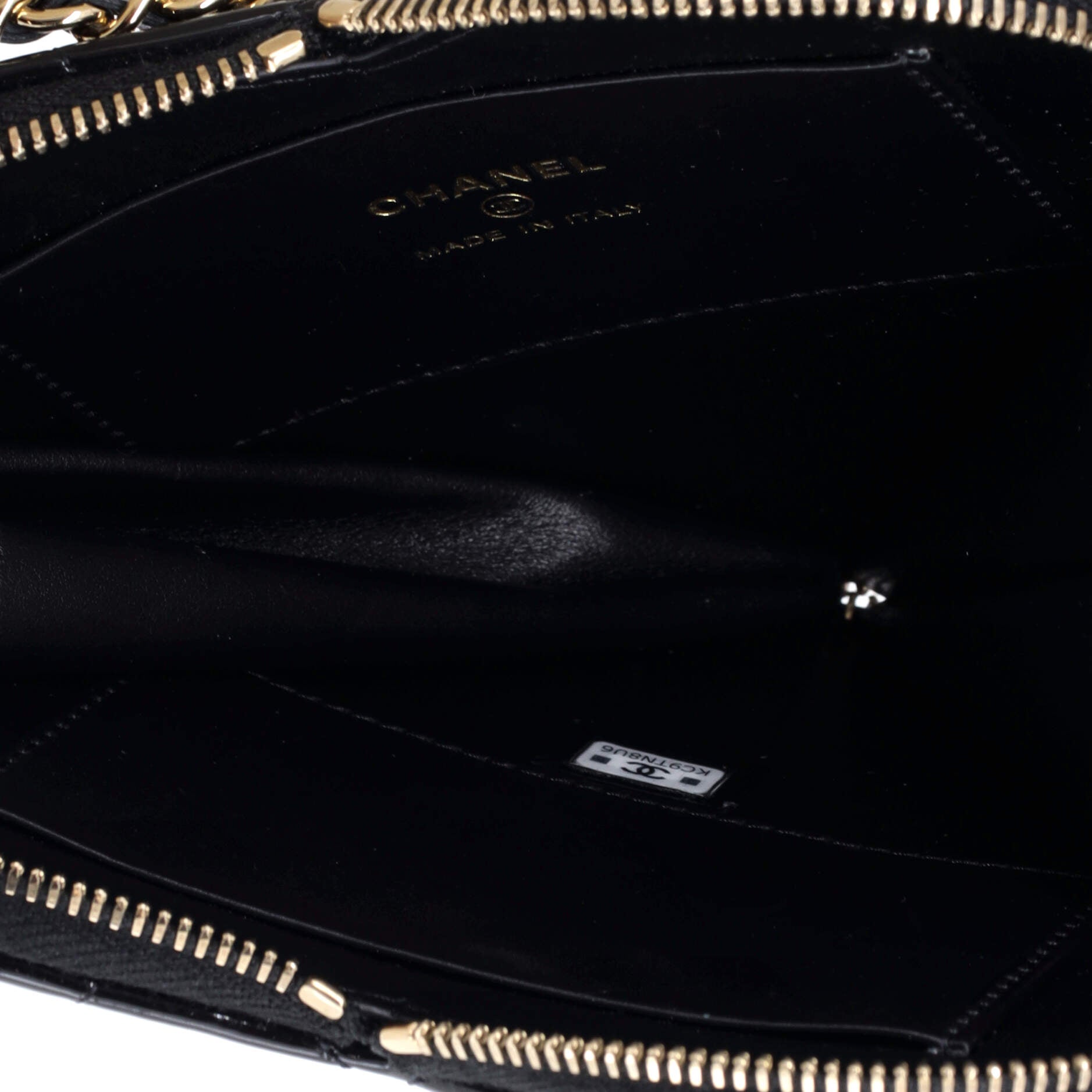 Double Heart Clutch with Chain Quilted Patent