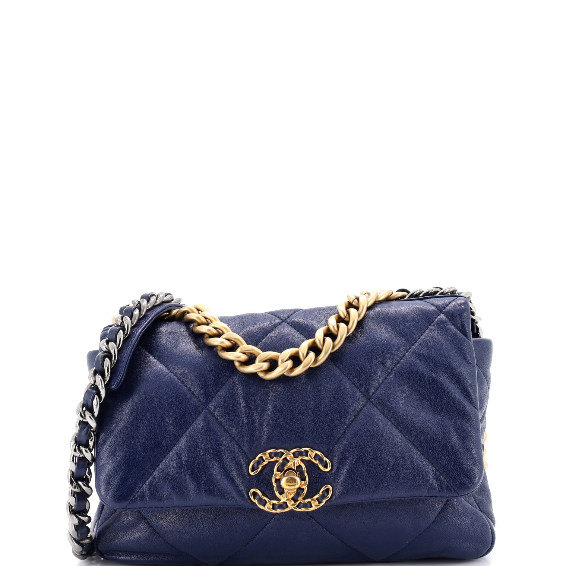 19 Flap Bag Quilted Leather Medium