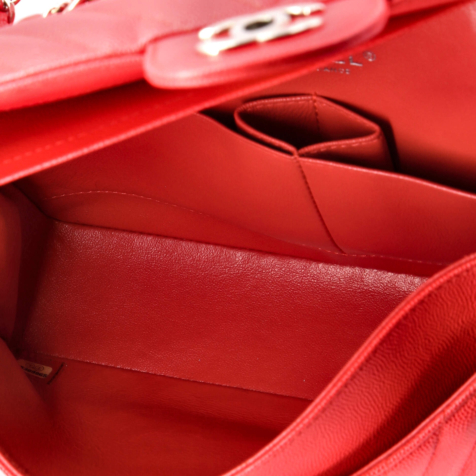 Classic Double Flap Bag Chevron Caviar Medium