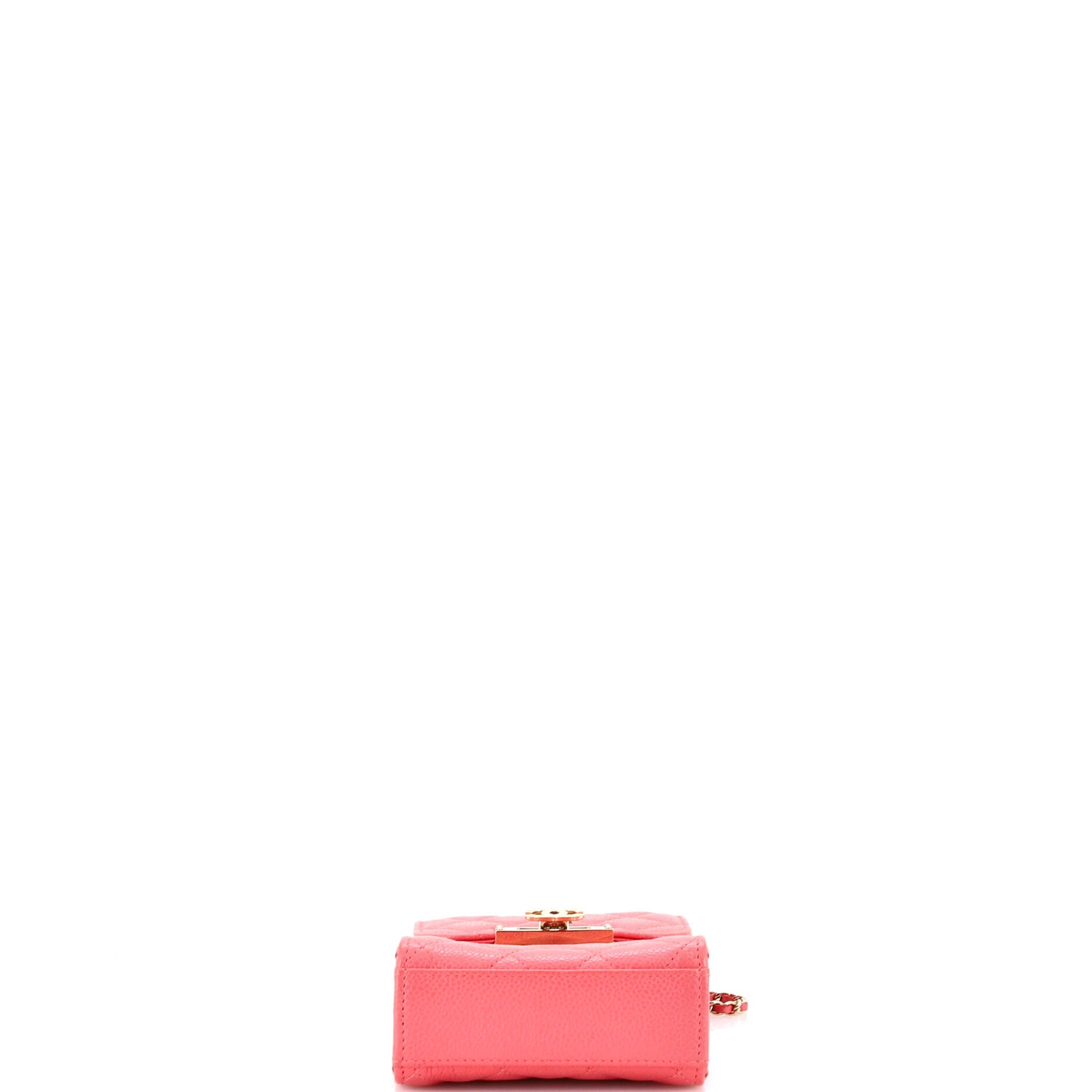Golden Class Phone Holder Crossbody Bag Quilted Caviar