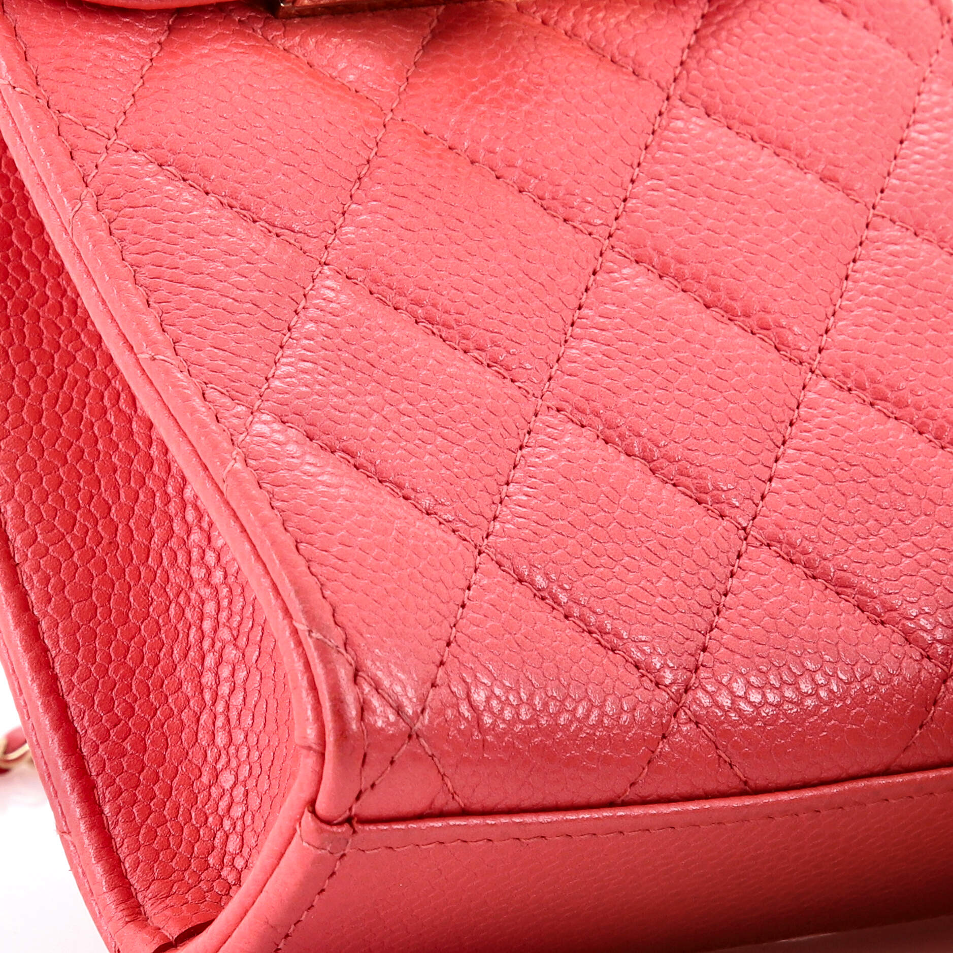 Golden Class Phone Holder Crossbody Bag Quilted Caviar
