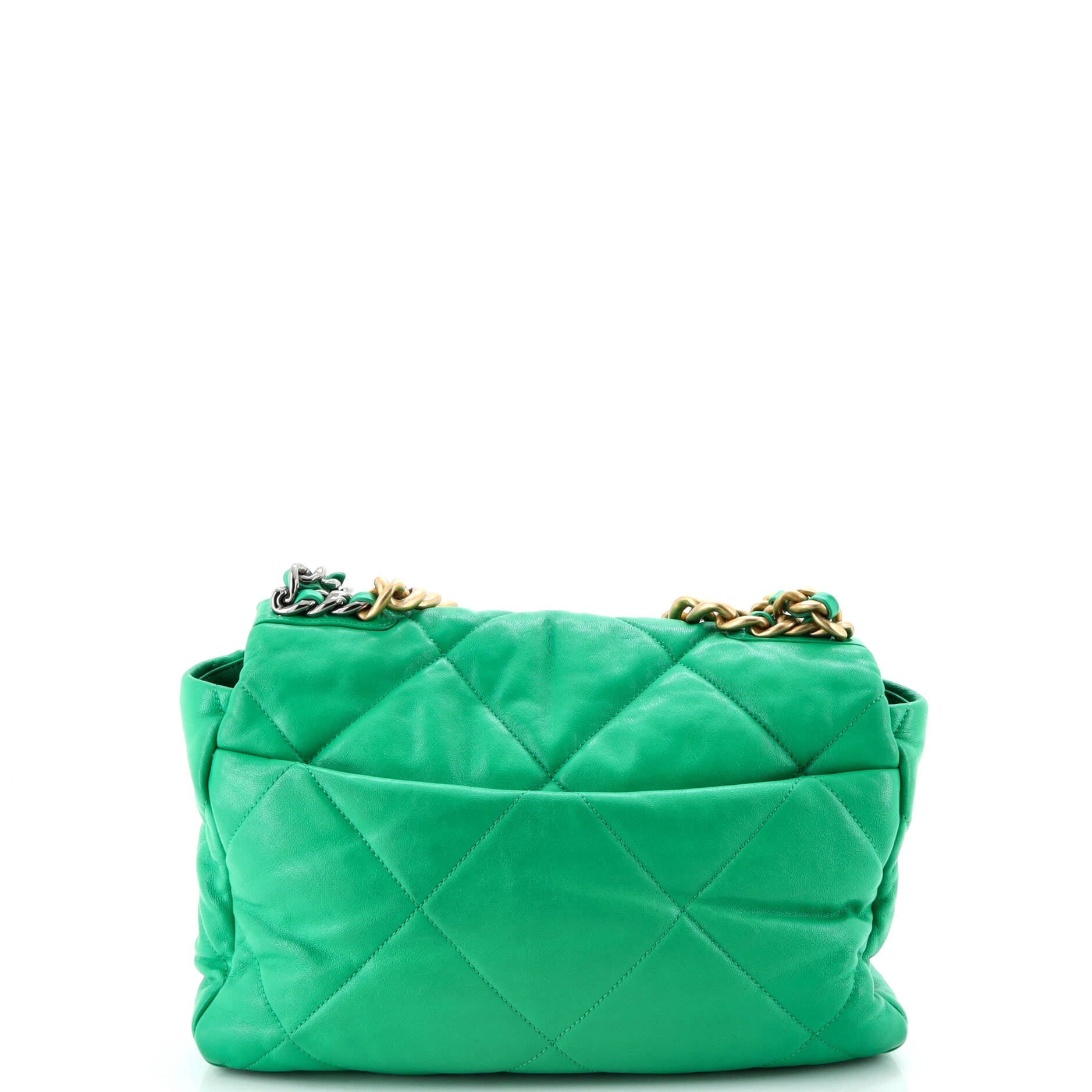 19 Flap Bag Quilted Leather Large