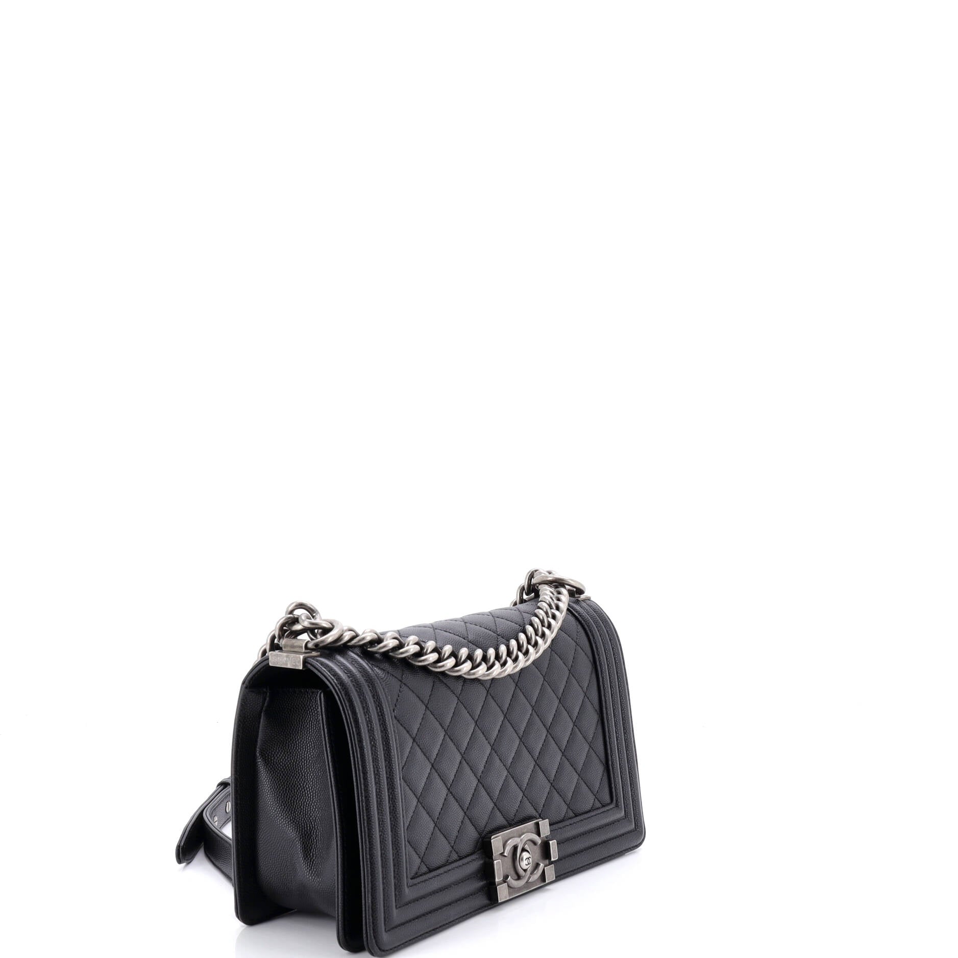 Boy Flap Bag Quilted Caviar Old Medium