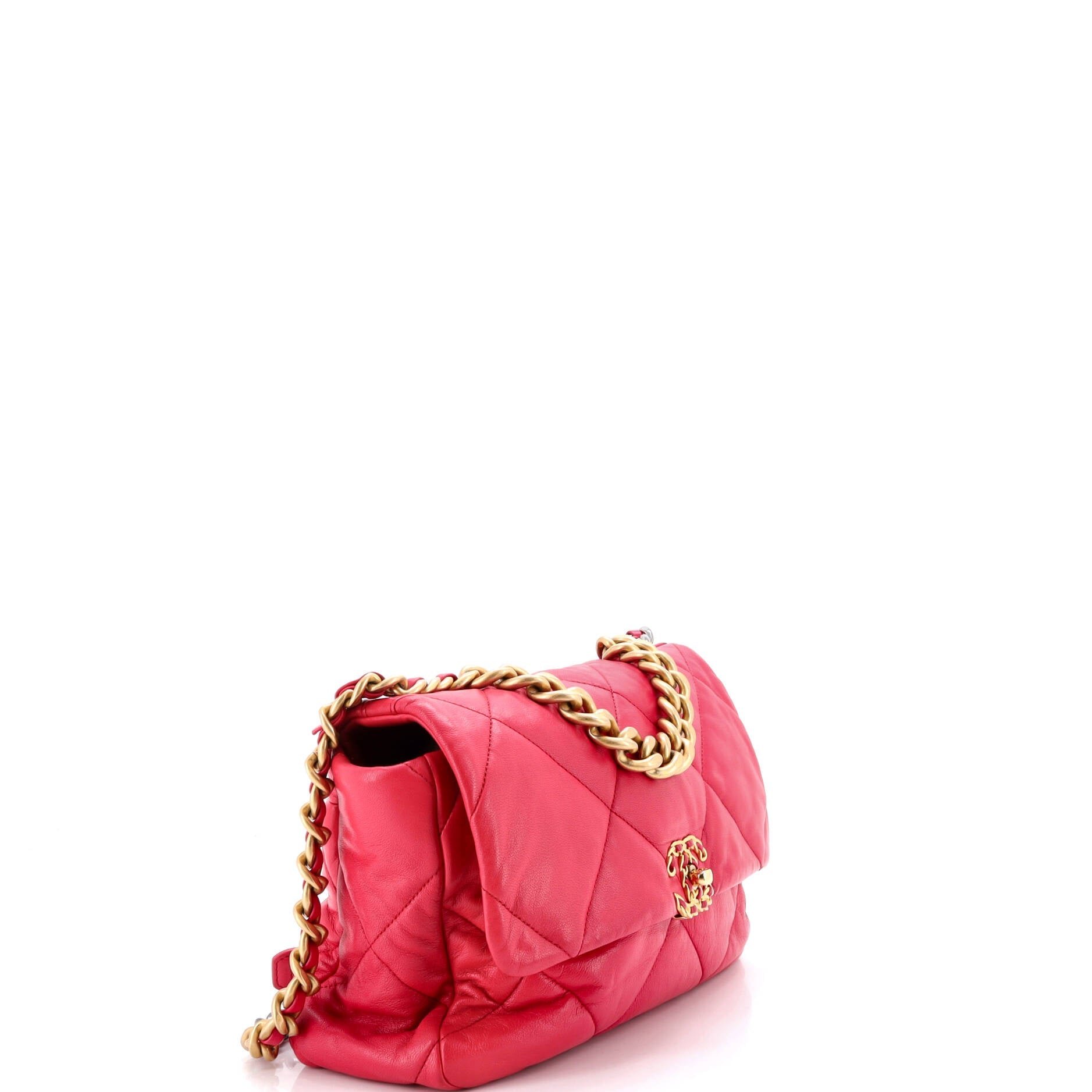 19 Flap Bag Quilted Leather Large