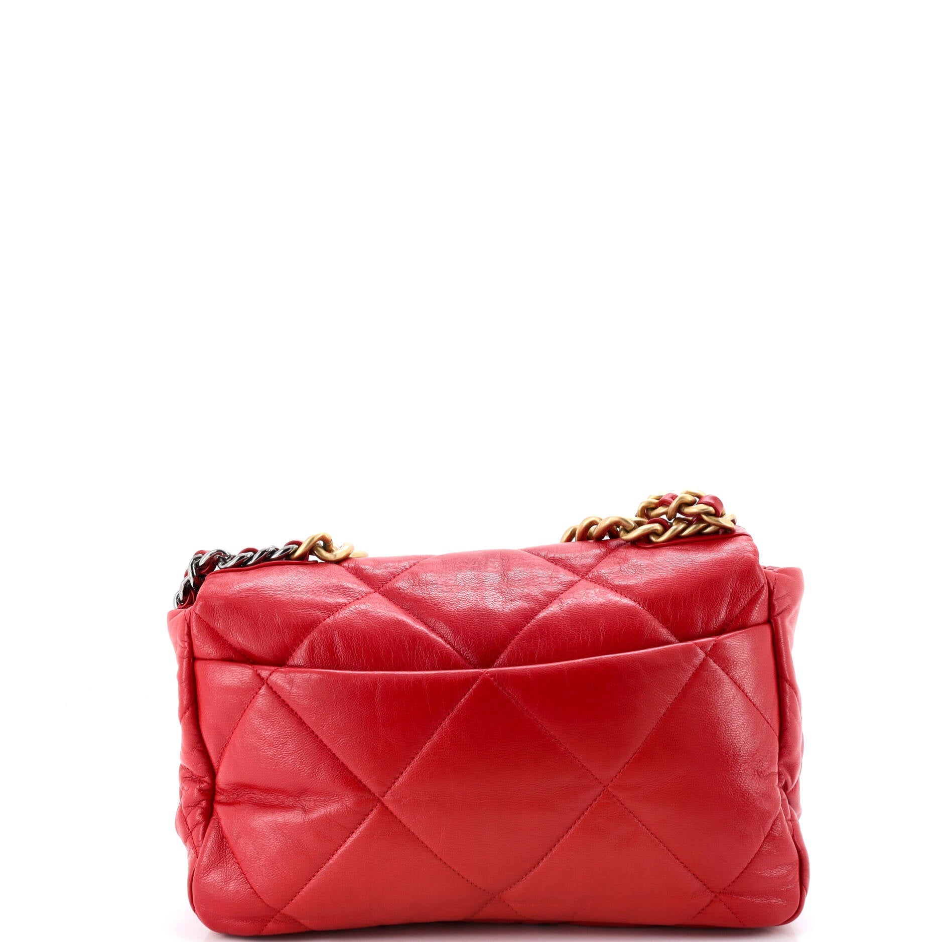 19 Flap Bag Quilted Leather Large