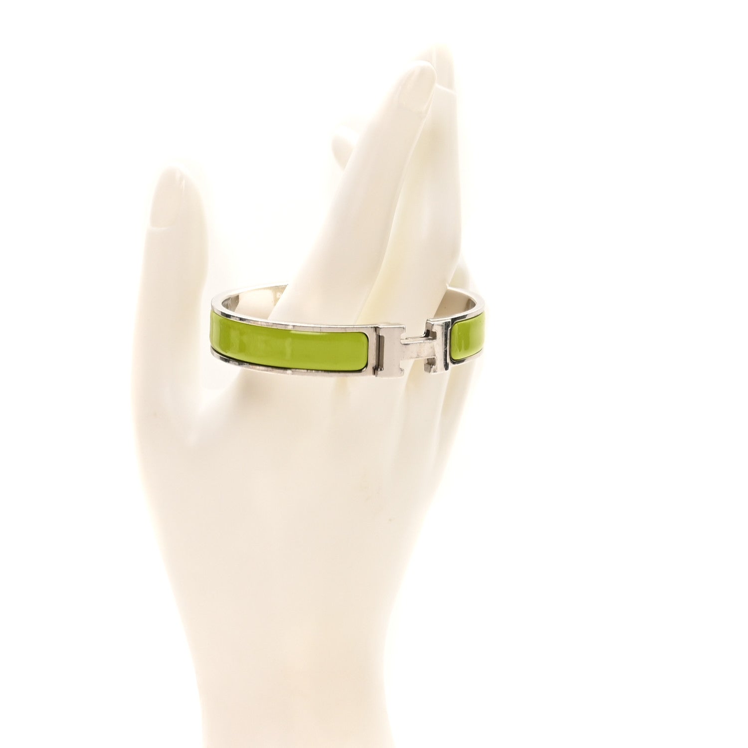 Enamel Narrow Clic Clac H Bracelet PM Vert Prairie
