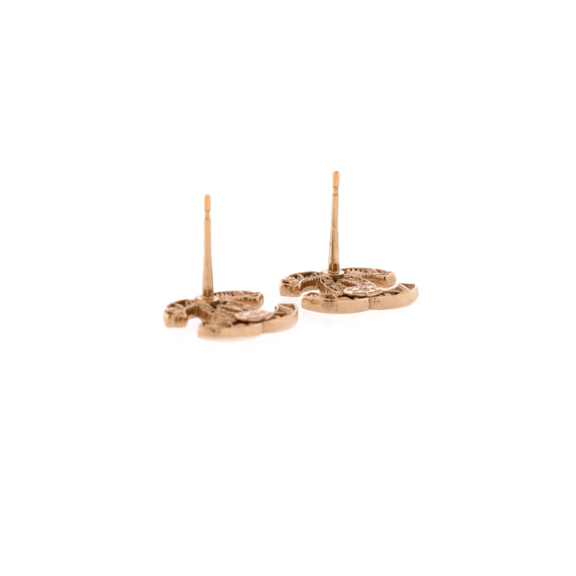 CC Tweed Effect Stud Earrings Metal