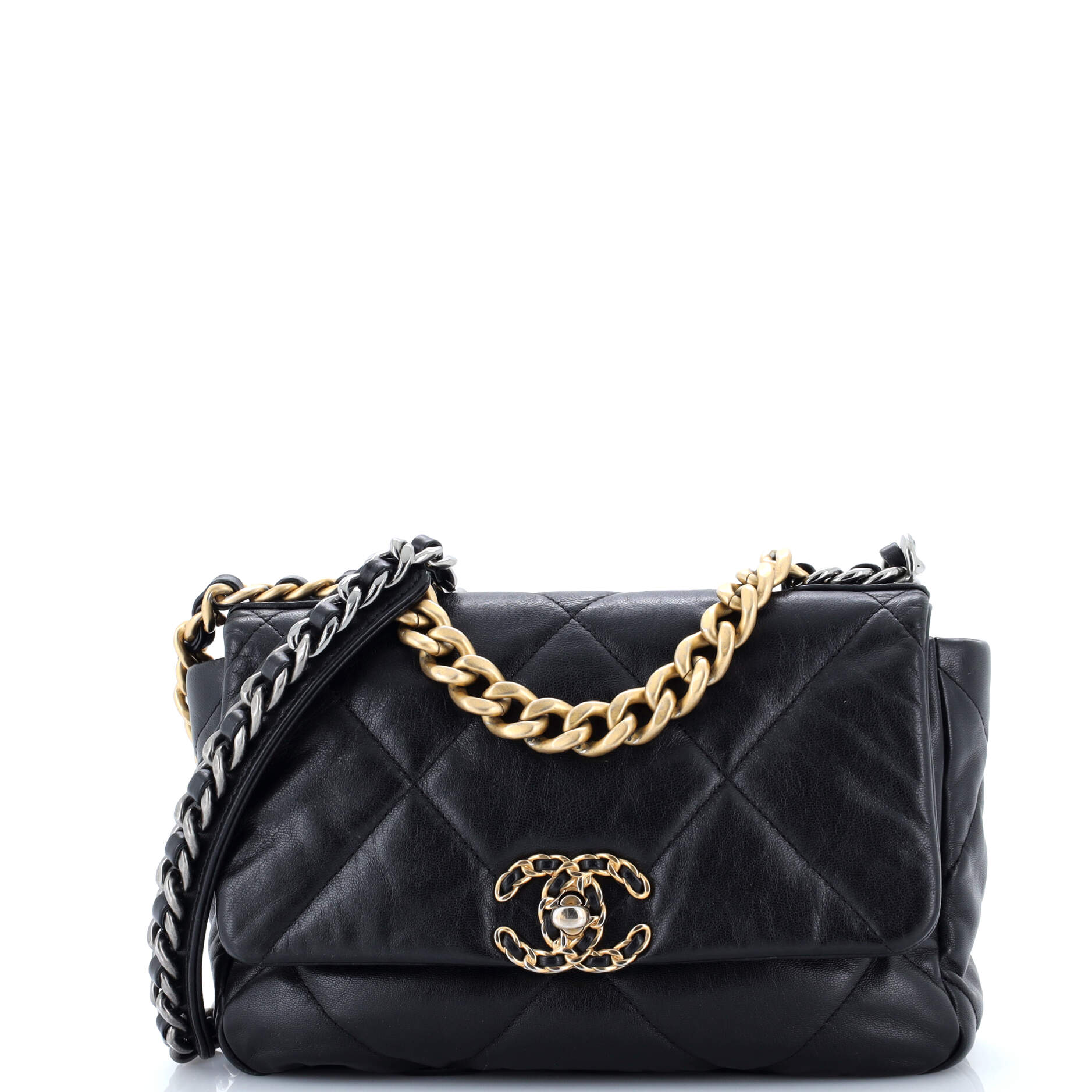 19 Flap Bag Quilted Leather Medium