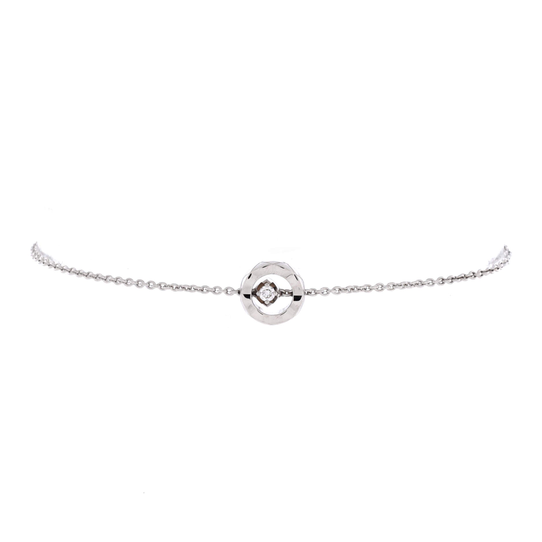 Coco Crush Letters Bracelet 18K White Gold with Diamond