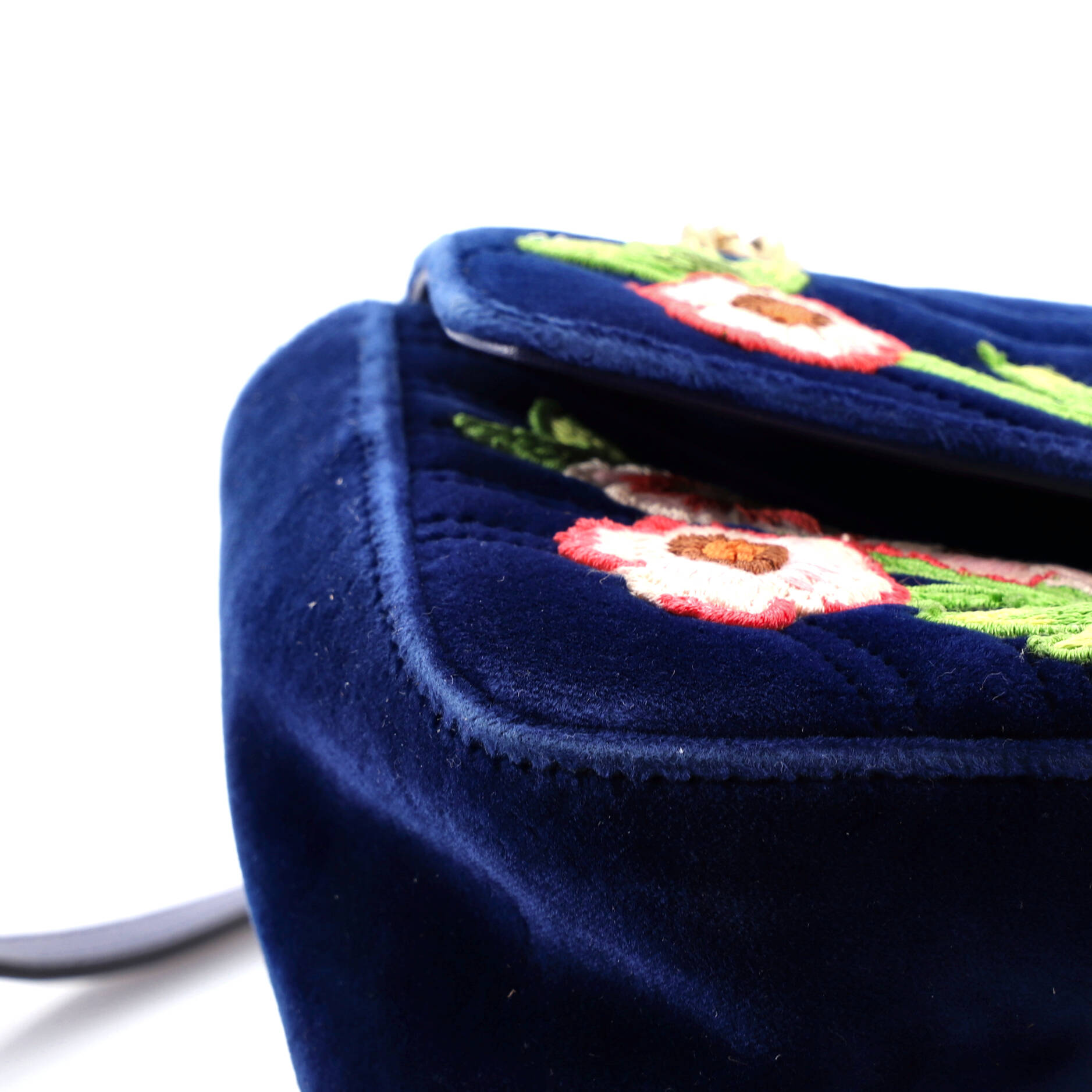 GG Marmont Flap Bag Embroidered Matelasse Velvet Small