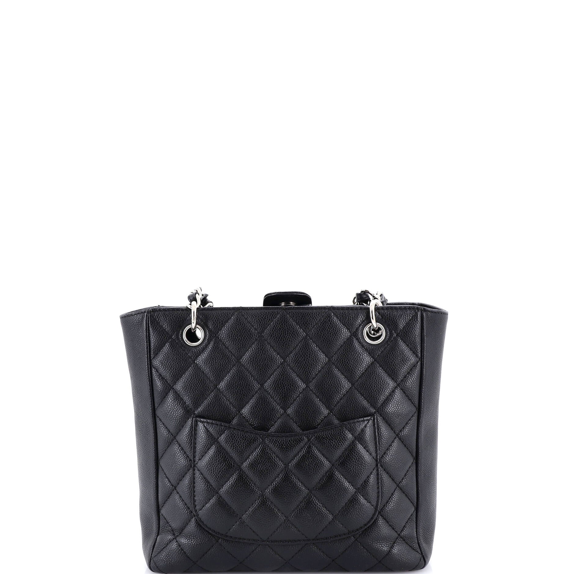 Petite Shopping Tote Quilted Caviar