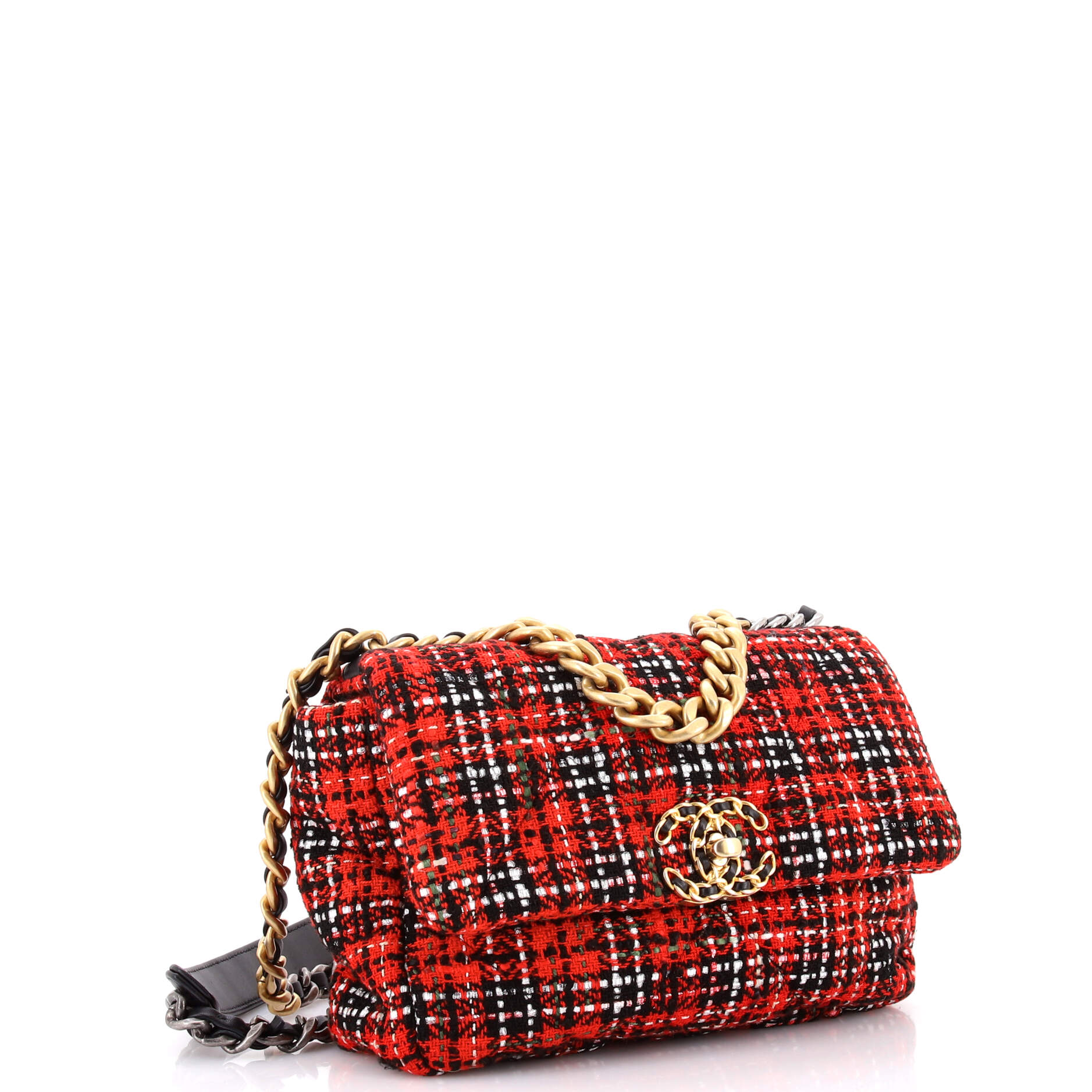 19 Flap Bag Quilted Tweed Medium