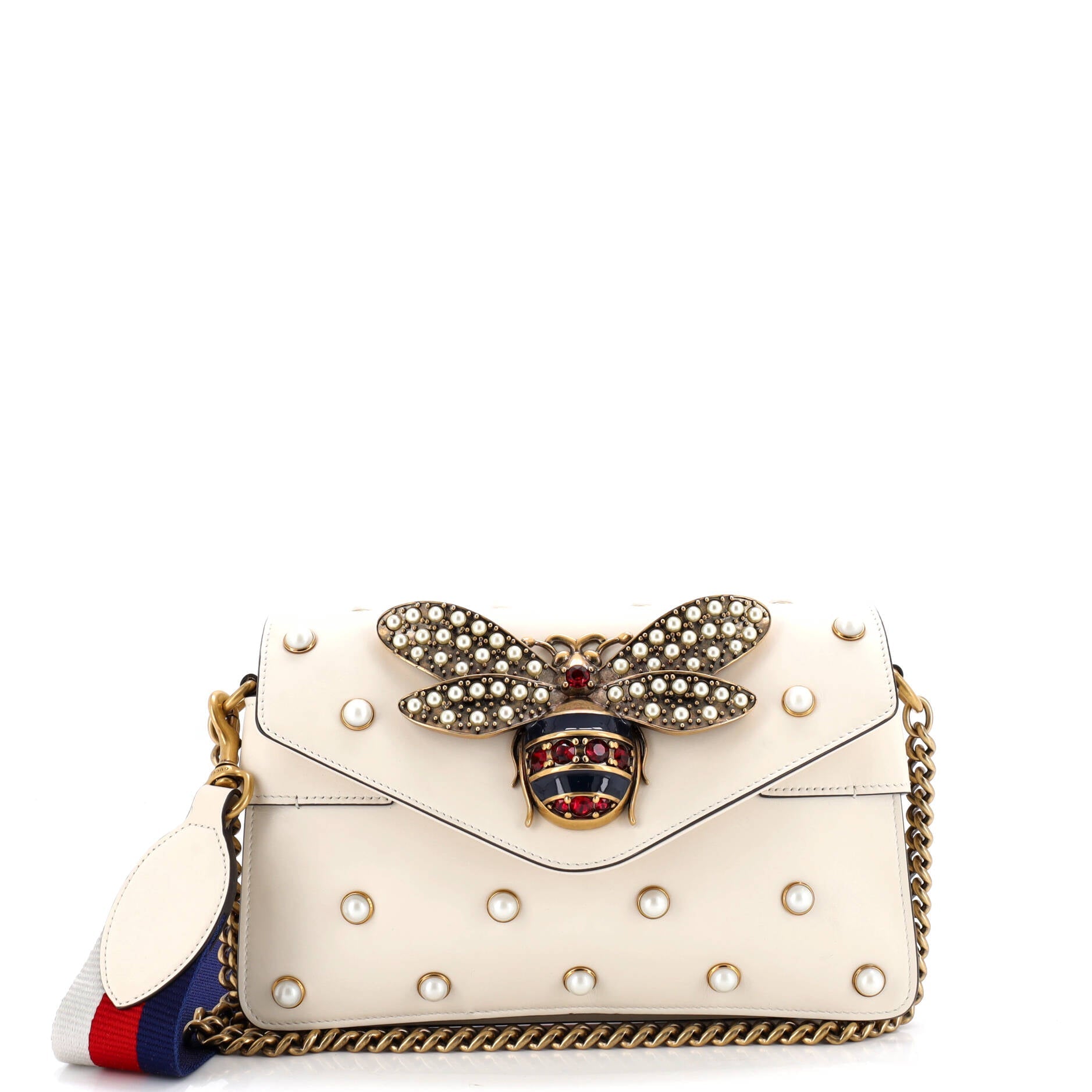 Broadway Pearly Bee Shoulder Bag Embellished Leather Mini