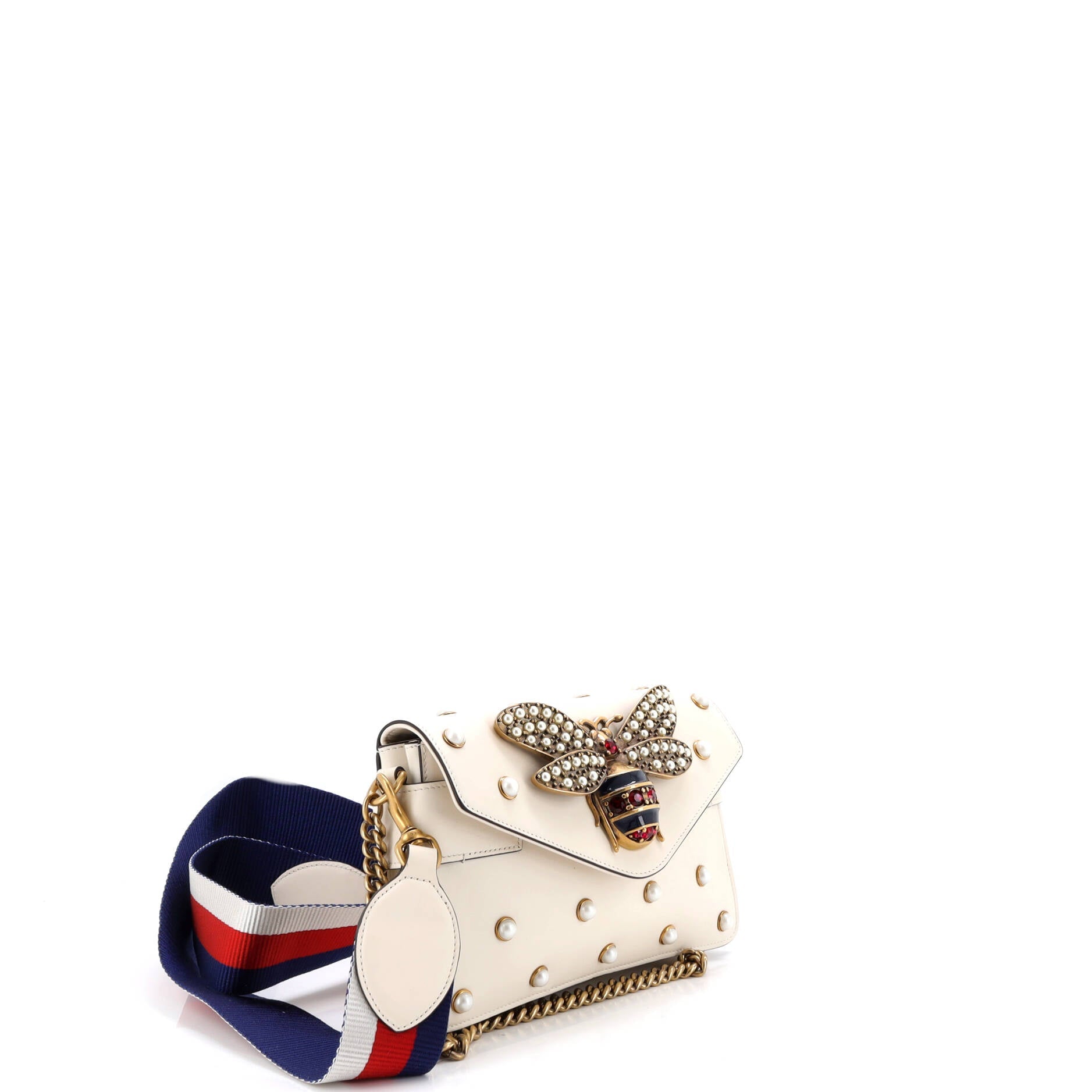 Broadway Pearly Bee Shoulder Bag Embellished Leather Mini