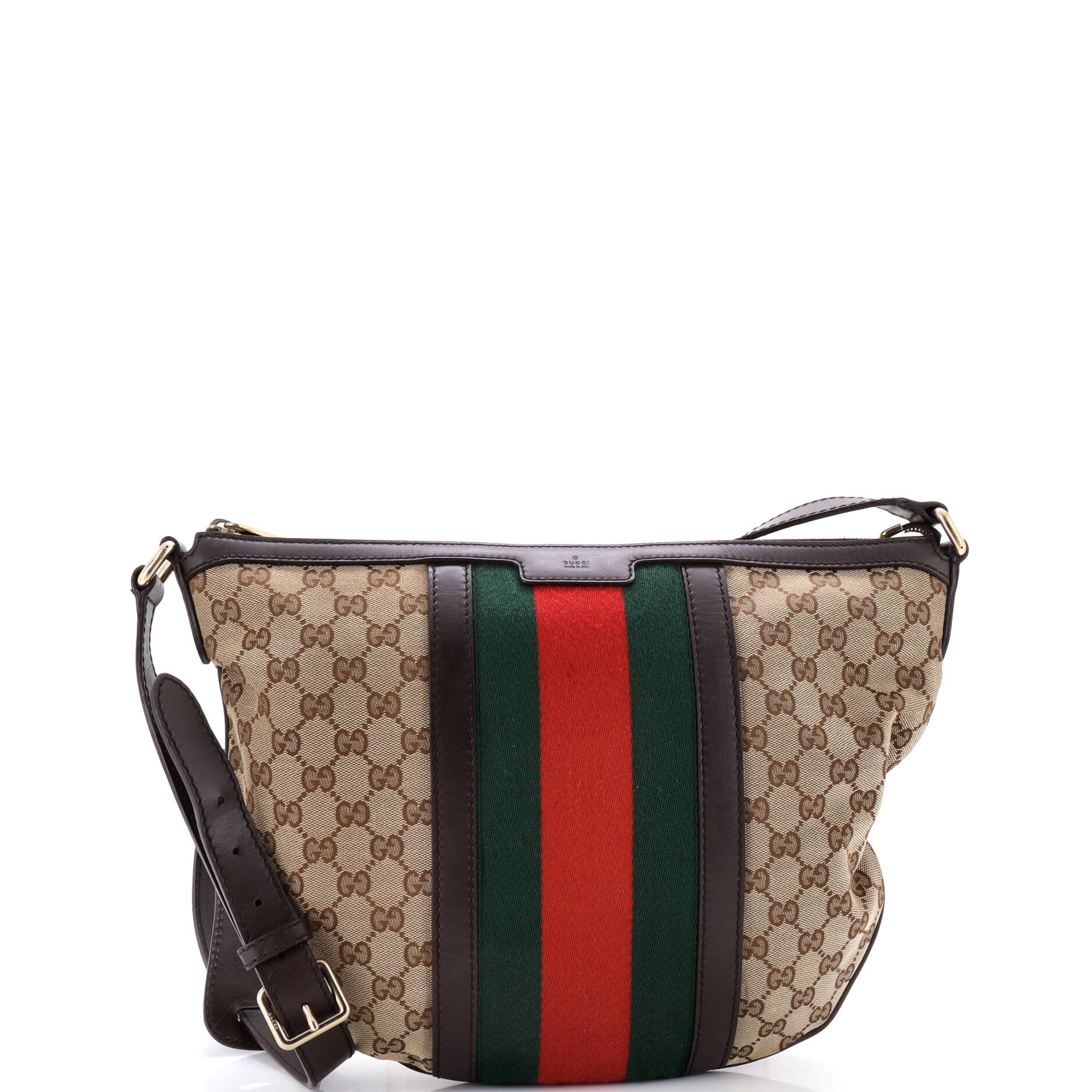 Vintage Web Saddle Messenger Bag GG Canvas Medium