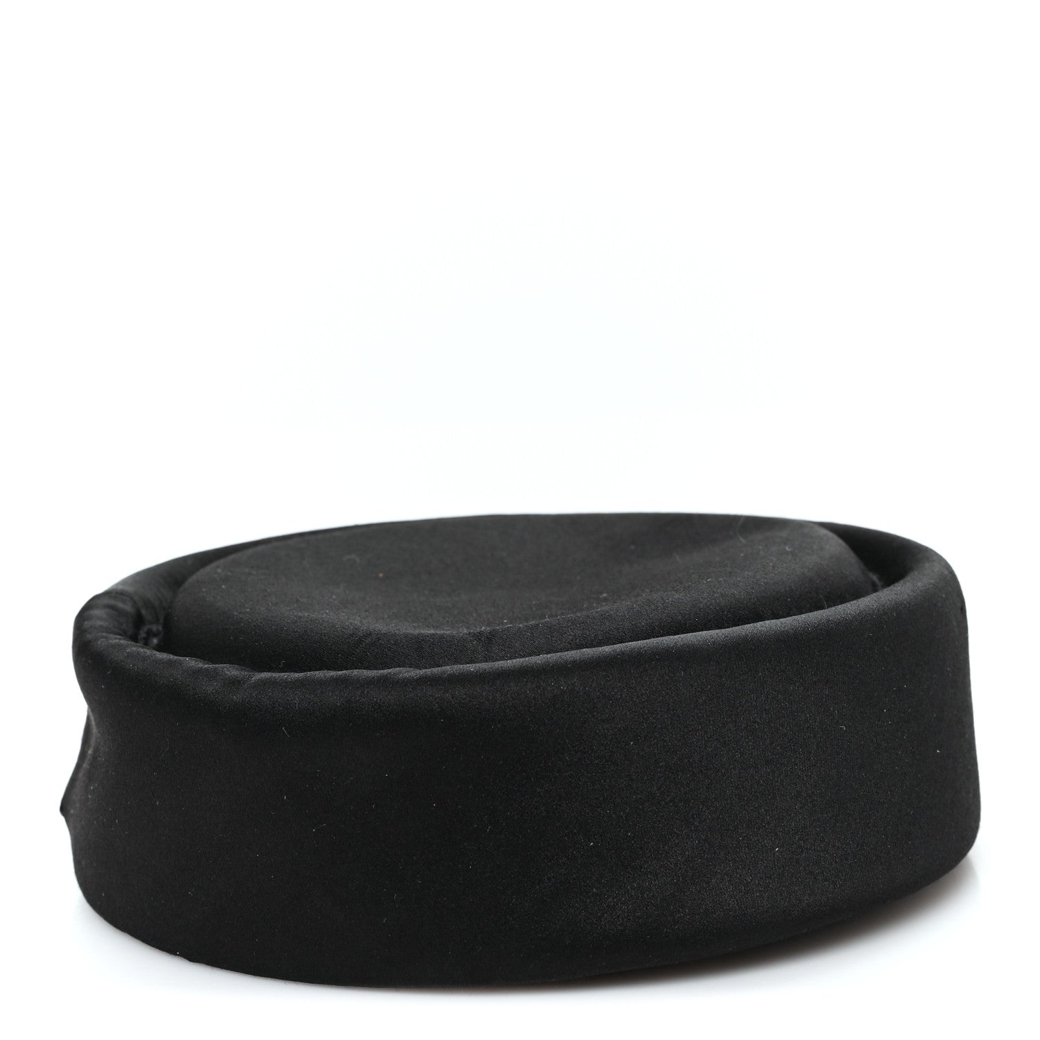 Satin Pillbox Hat M 57 Black
