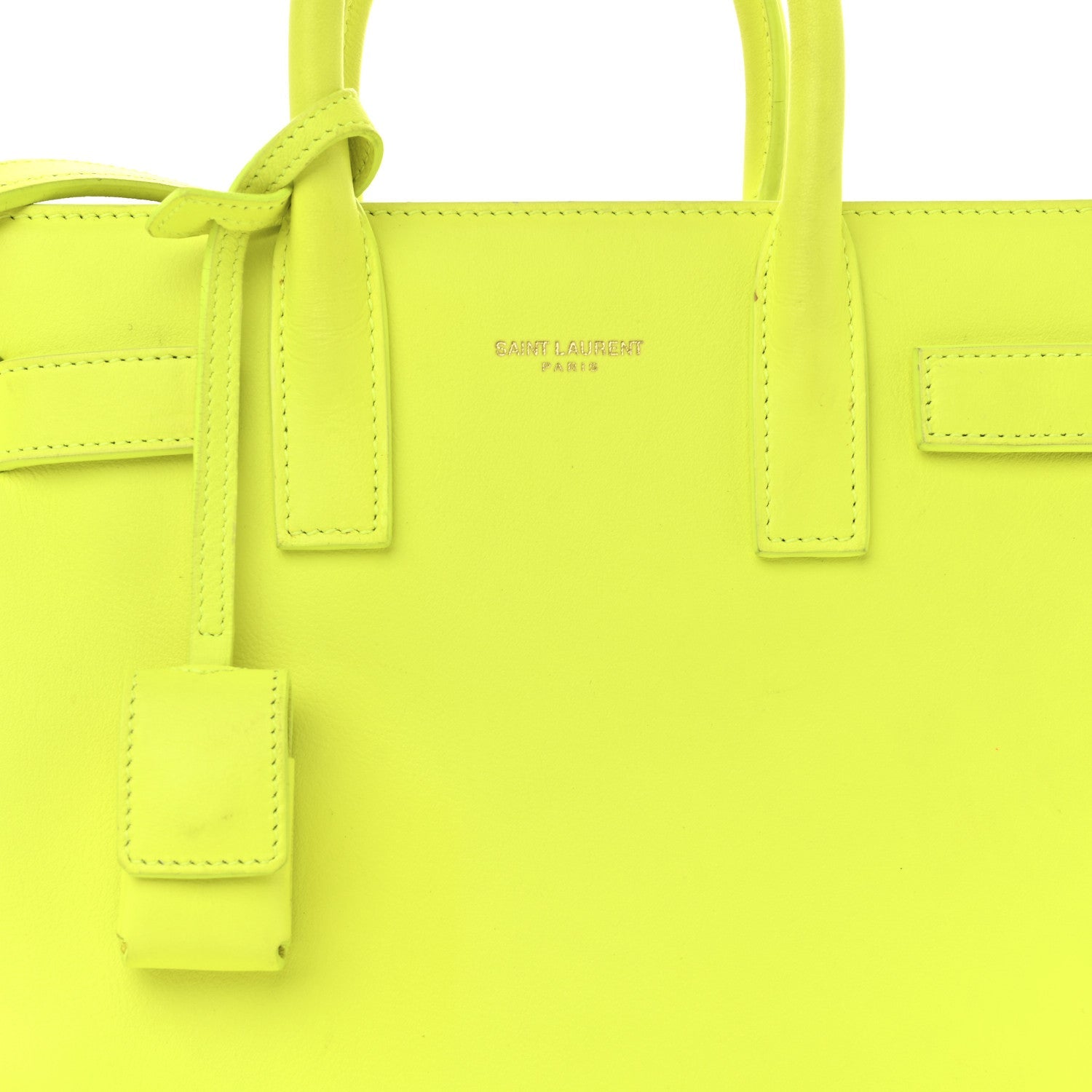 Calfskin Nano Sac De Jour Neon Yellow