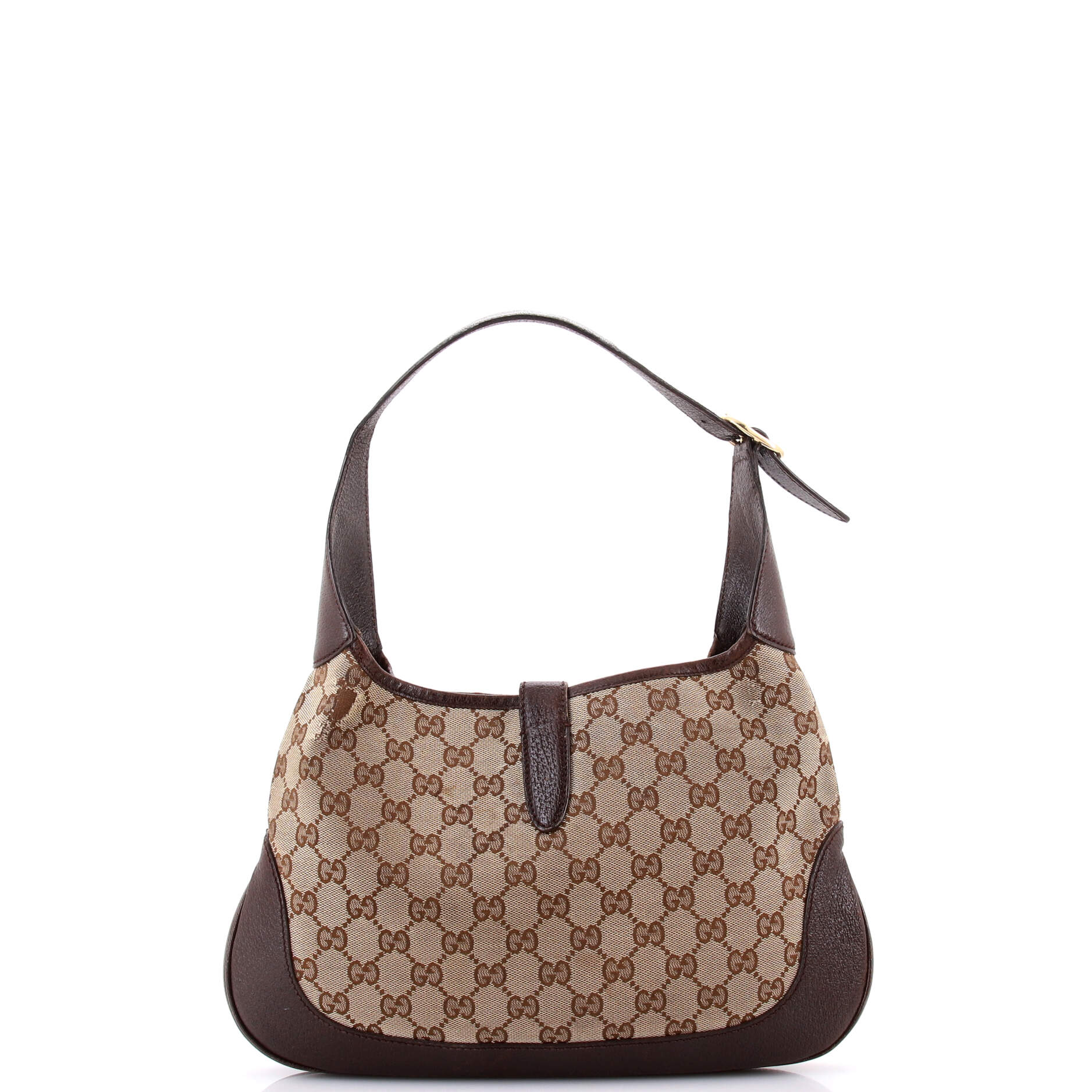 Jackie Original Web Shoulder Bag Leather and GG Canvas Medium