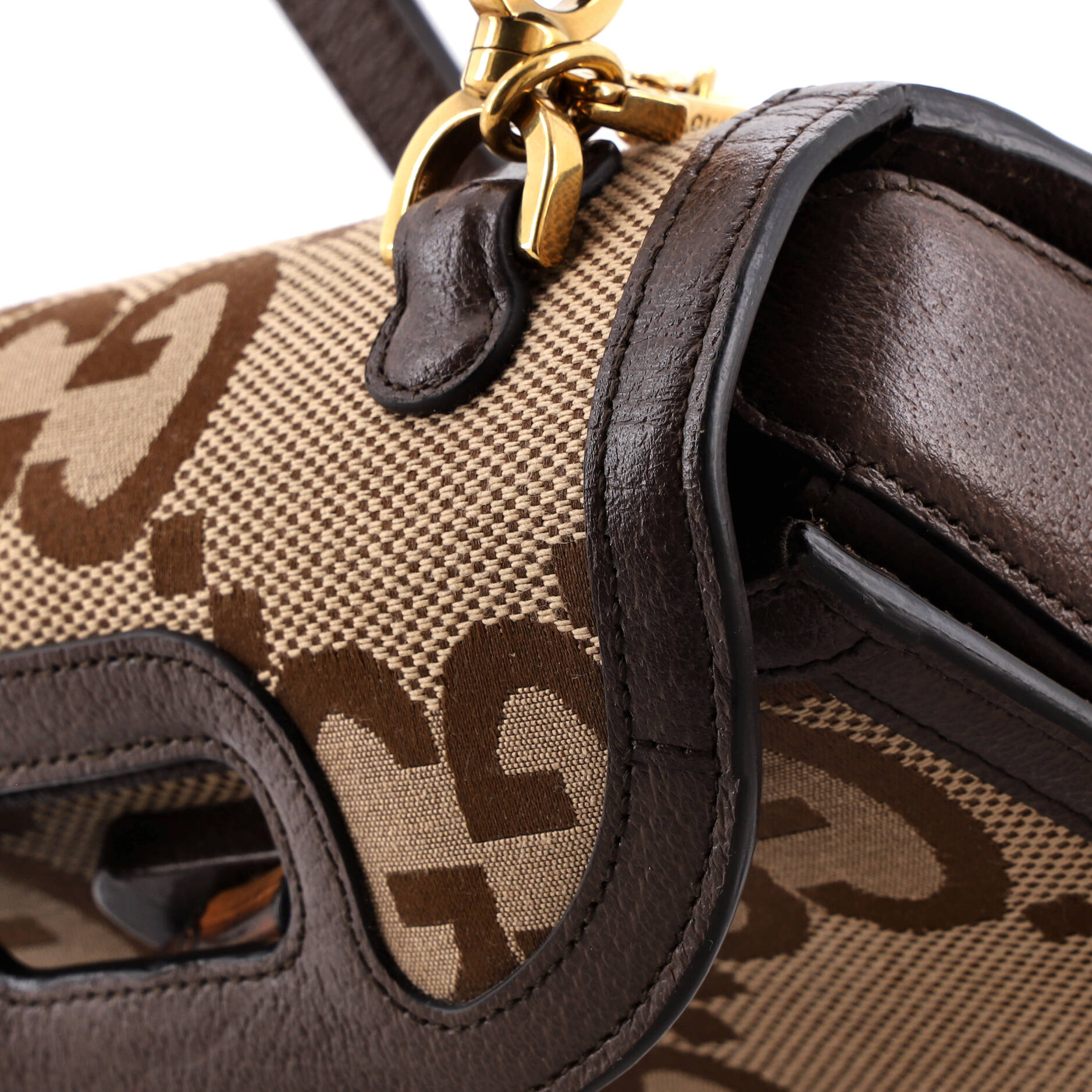 Bamboo 1947 Top Handle Bag Jumbo GG Canvas Small