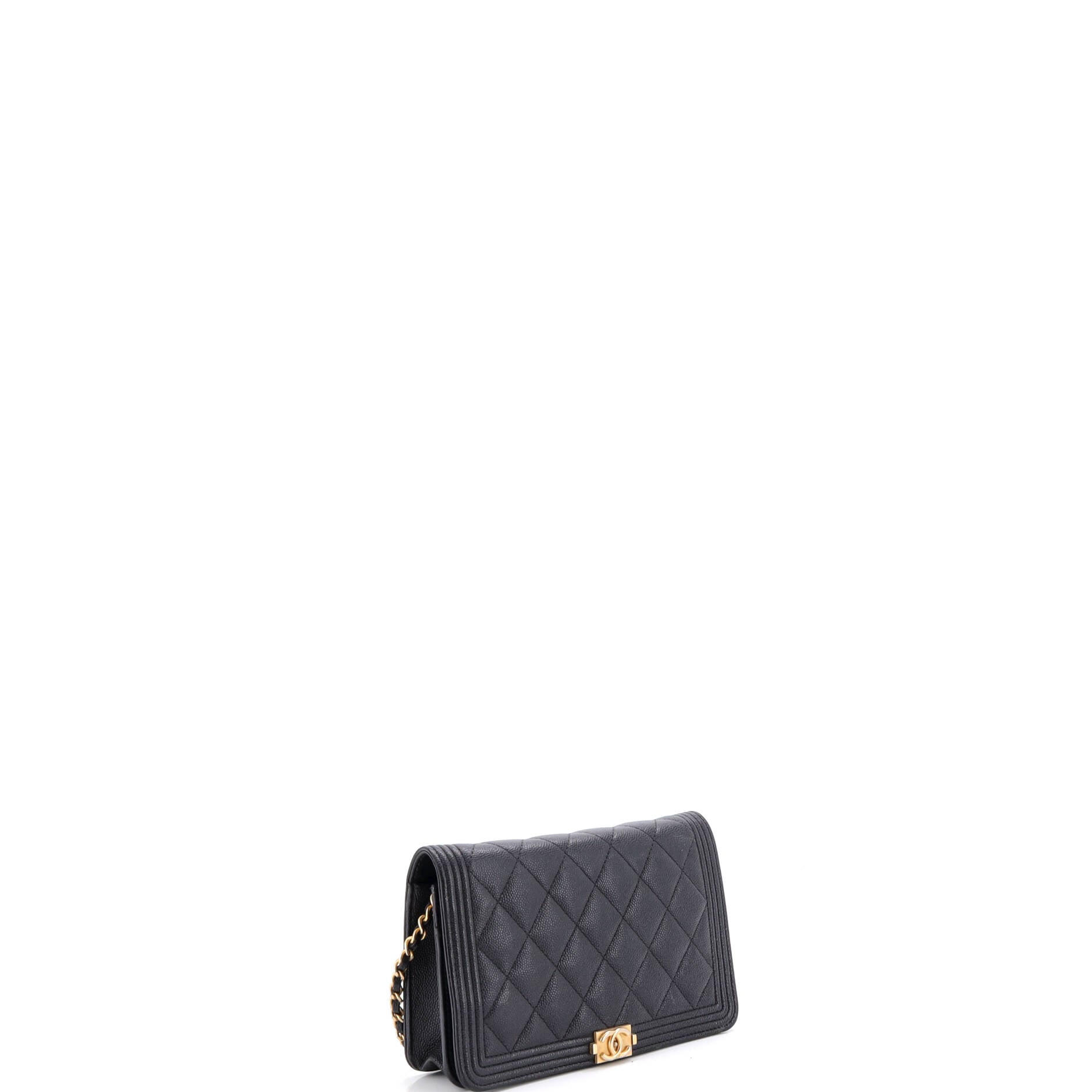 Boy Wallet on Chain Quilted Caviar