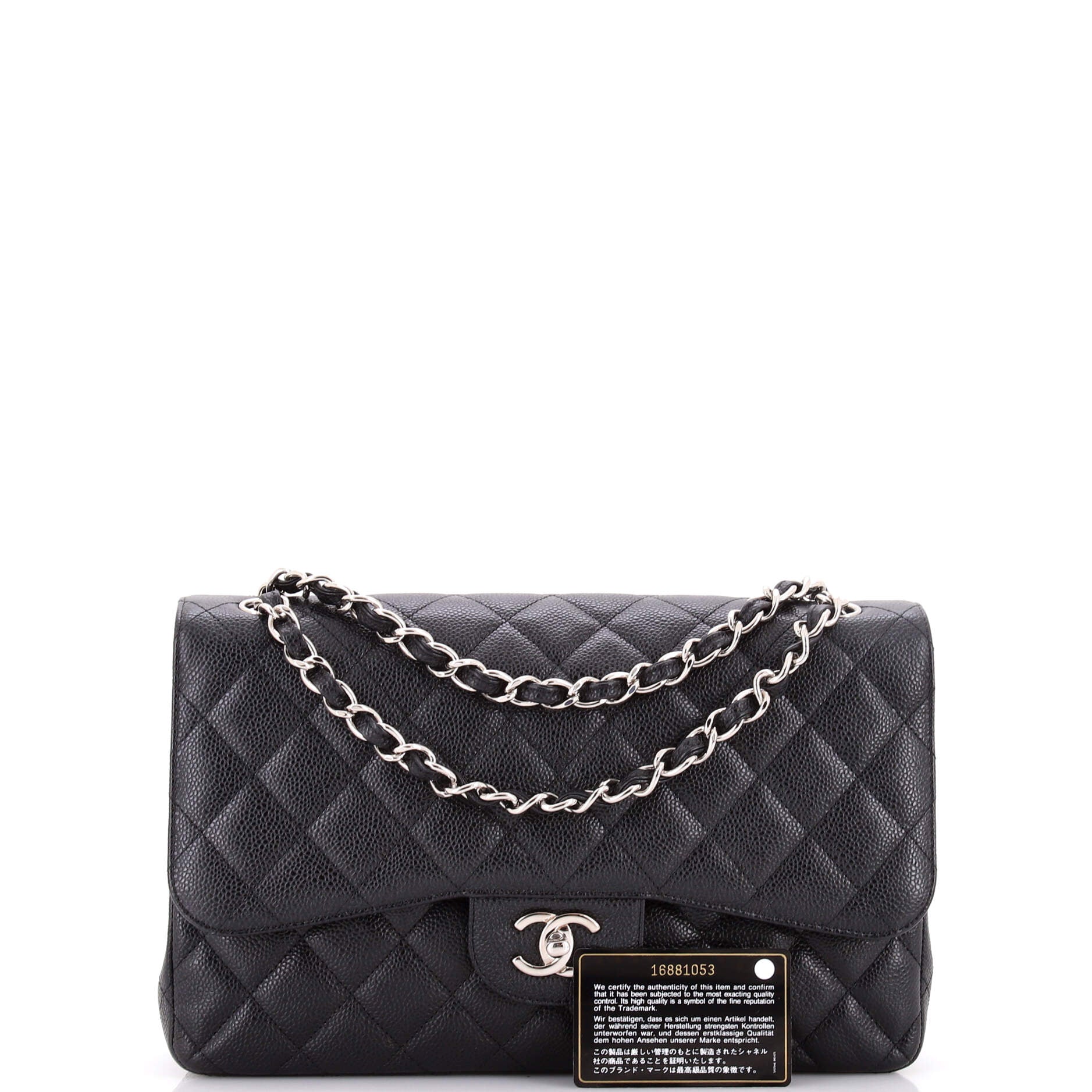 Classic Double Flap Bag Quilted Caviar Jumbo