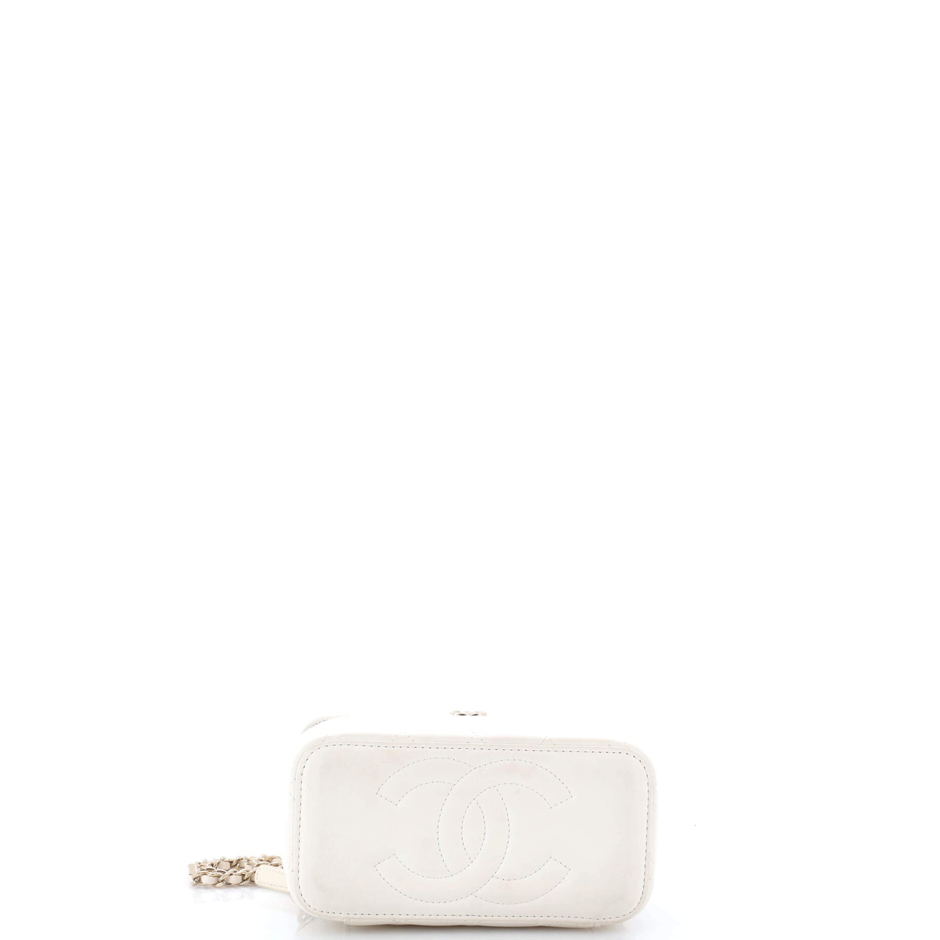 Pearl Crush Vanity Case with Chain Quilted Lambskin Small