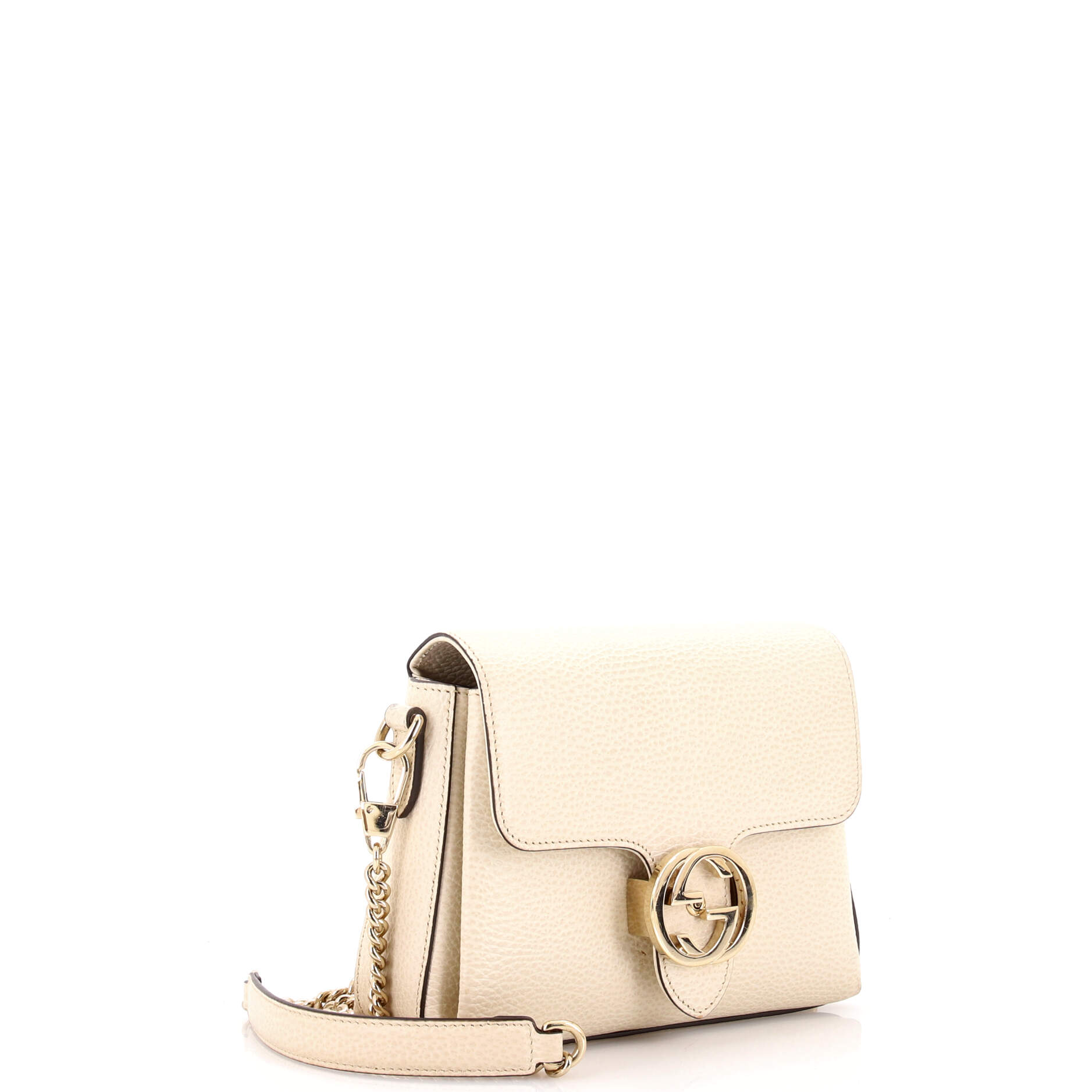 Interlocking Chain Crossbody Bag Leather Small