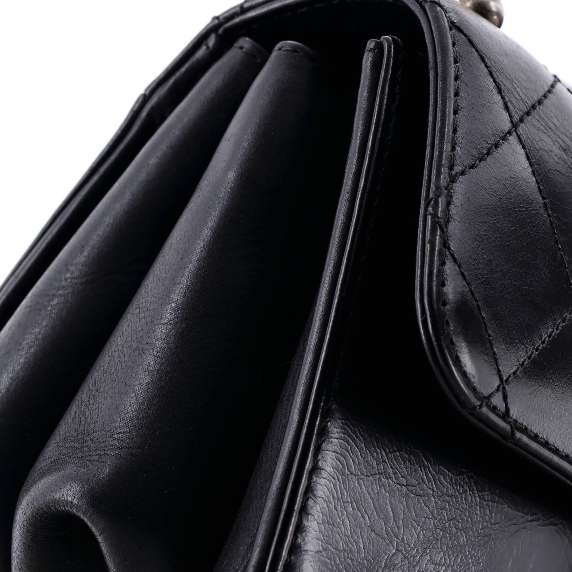 Paris-Cosmopolite Straight Lined Flap Bag Quilted Aged Calfskin Mini