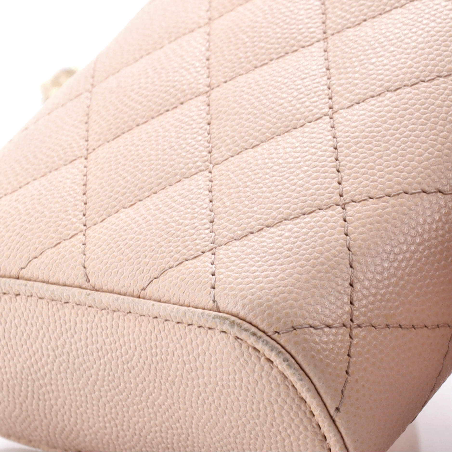 Vertical Classic Vanity Case with Chain Quilted Caviar Small