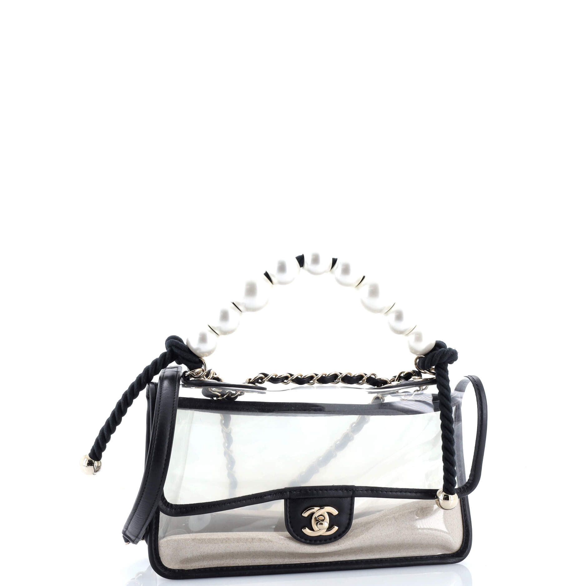 Sand By The Sea Pearl Flap Bag PVC with Lambskin Medium