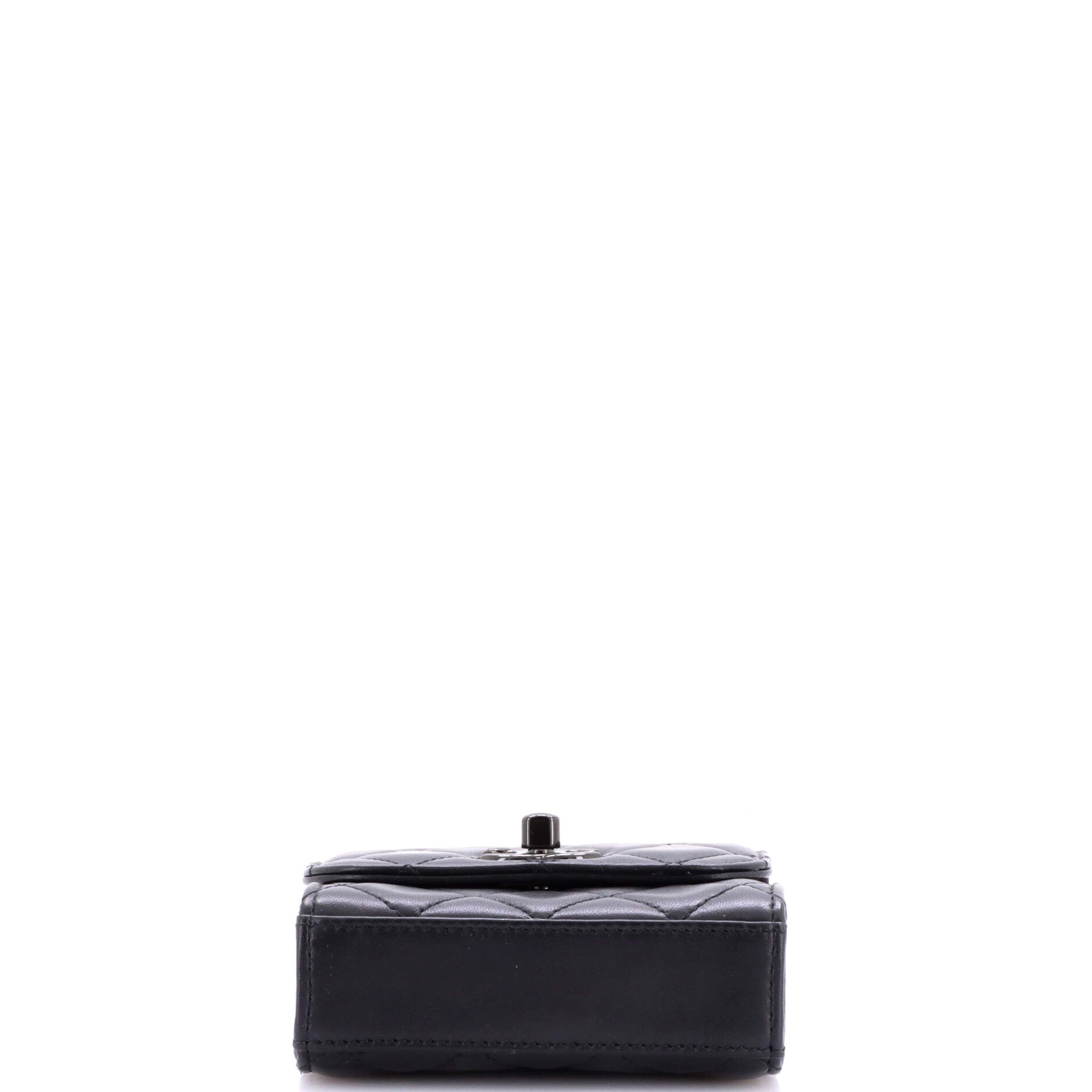 So Black Trendy CC Clutch with Chain Quilted Lambskin Small