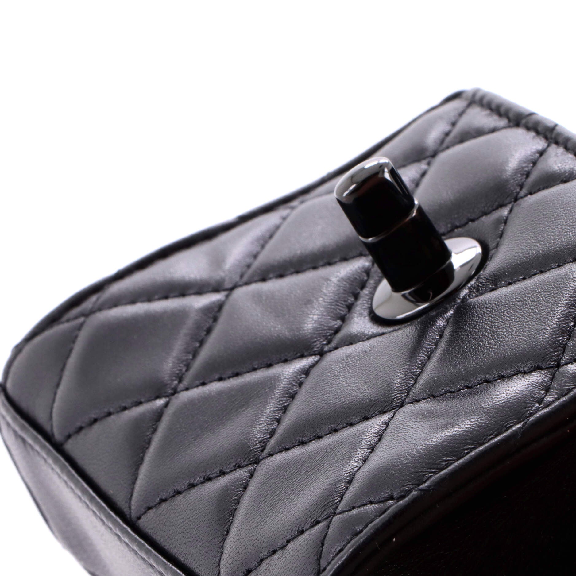 So Black Trendy CC Clutch with Chain Quilted Lambskin Small