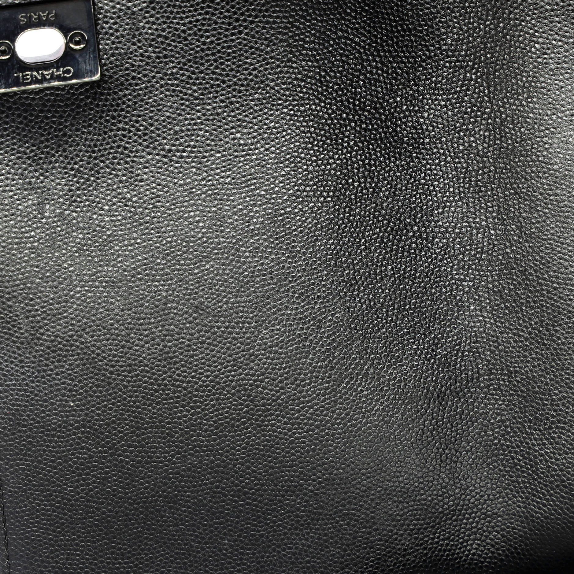 So Black Coco Top Handle Bag Chevron Caviar Medium