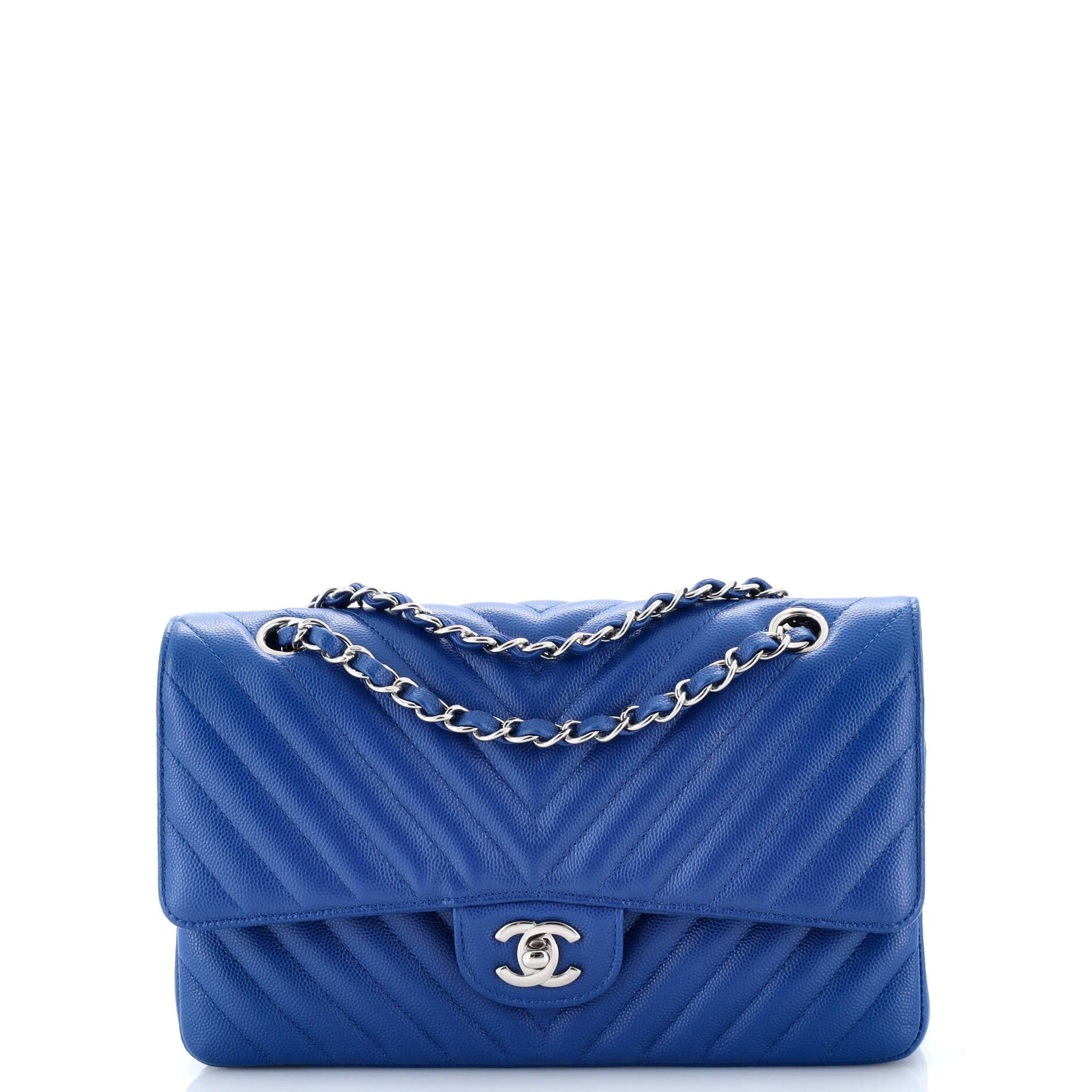 Classic Double Flap Bag Chevron Caviar Medium