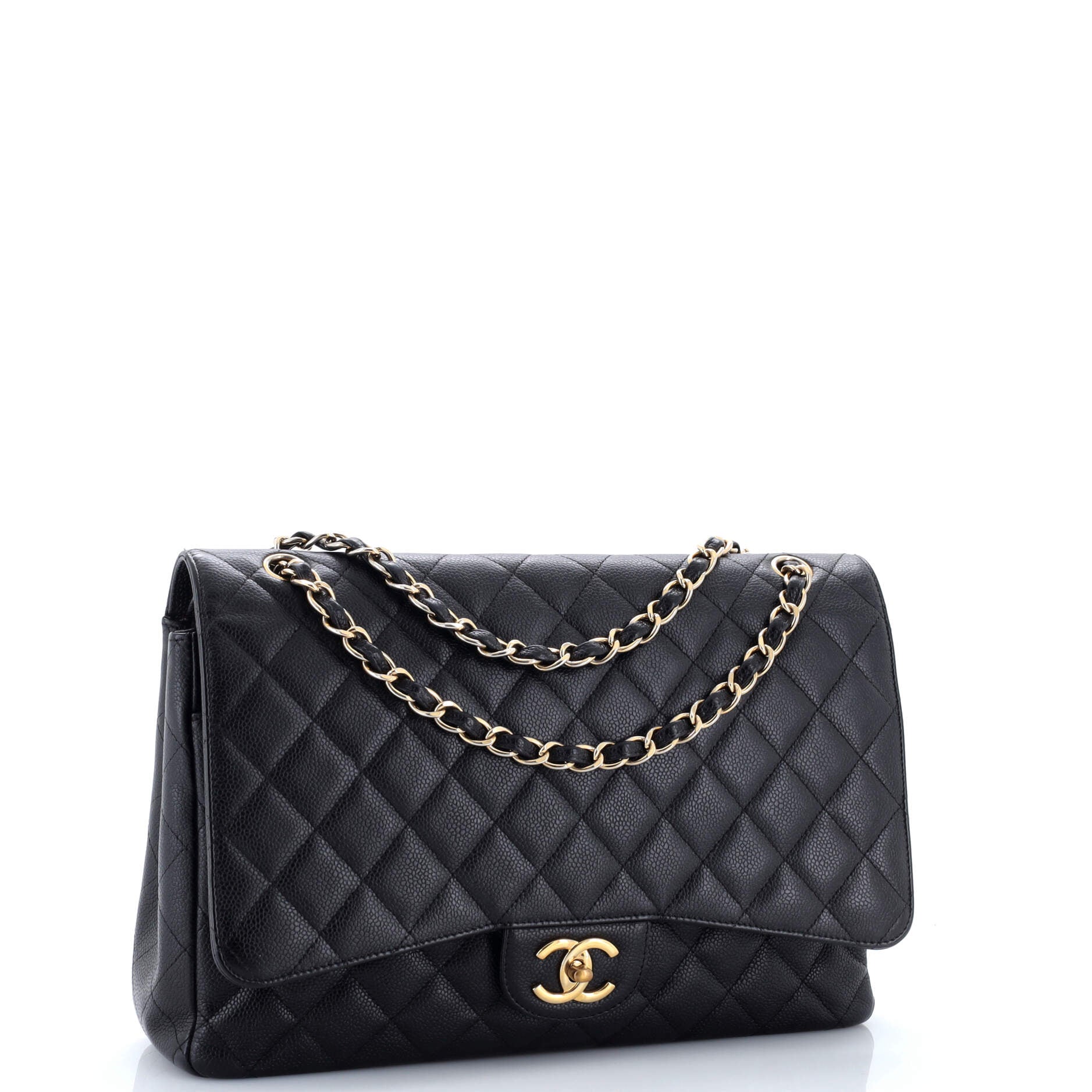 Classic Double Flap Bag Quilted Caviar Maxi