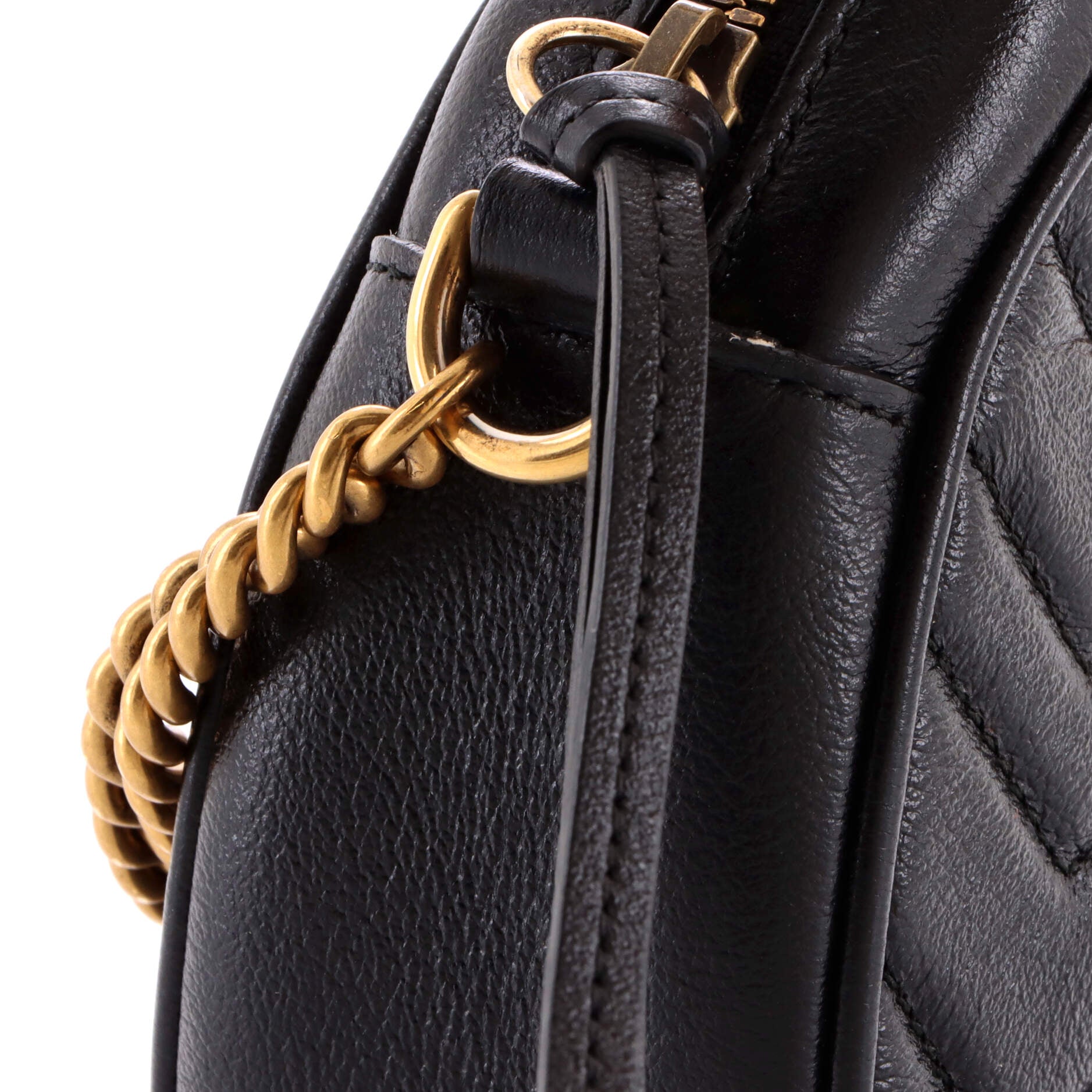 GG Marmont Round Shoulder Bag Matelasse Leather Mini