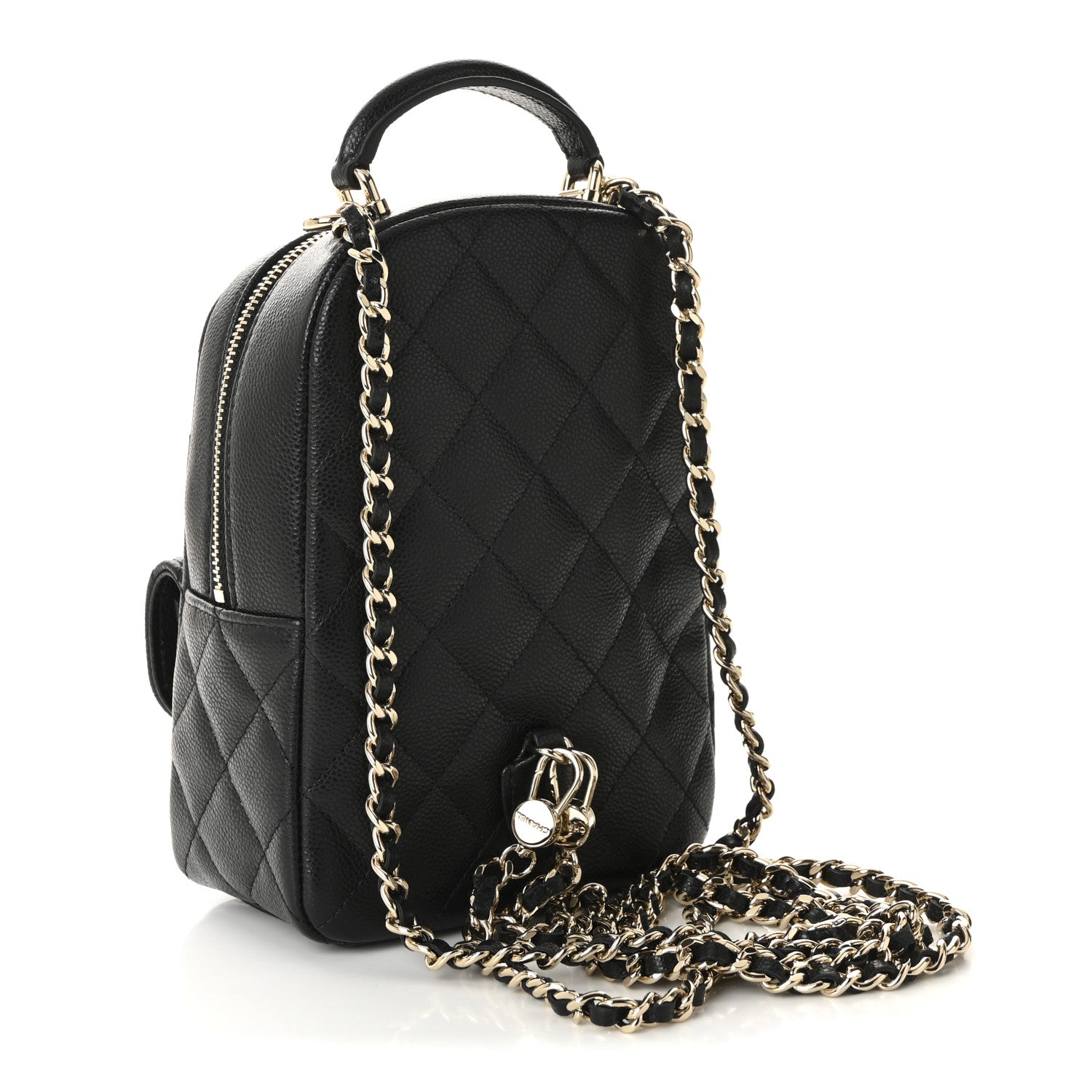 Caviar Quilted CC Mini Classic Backpack Black