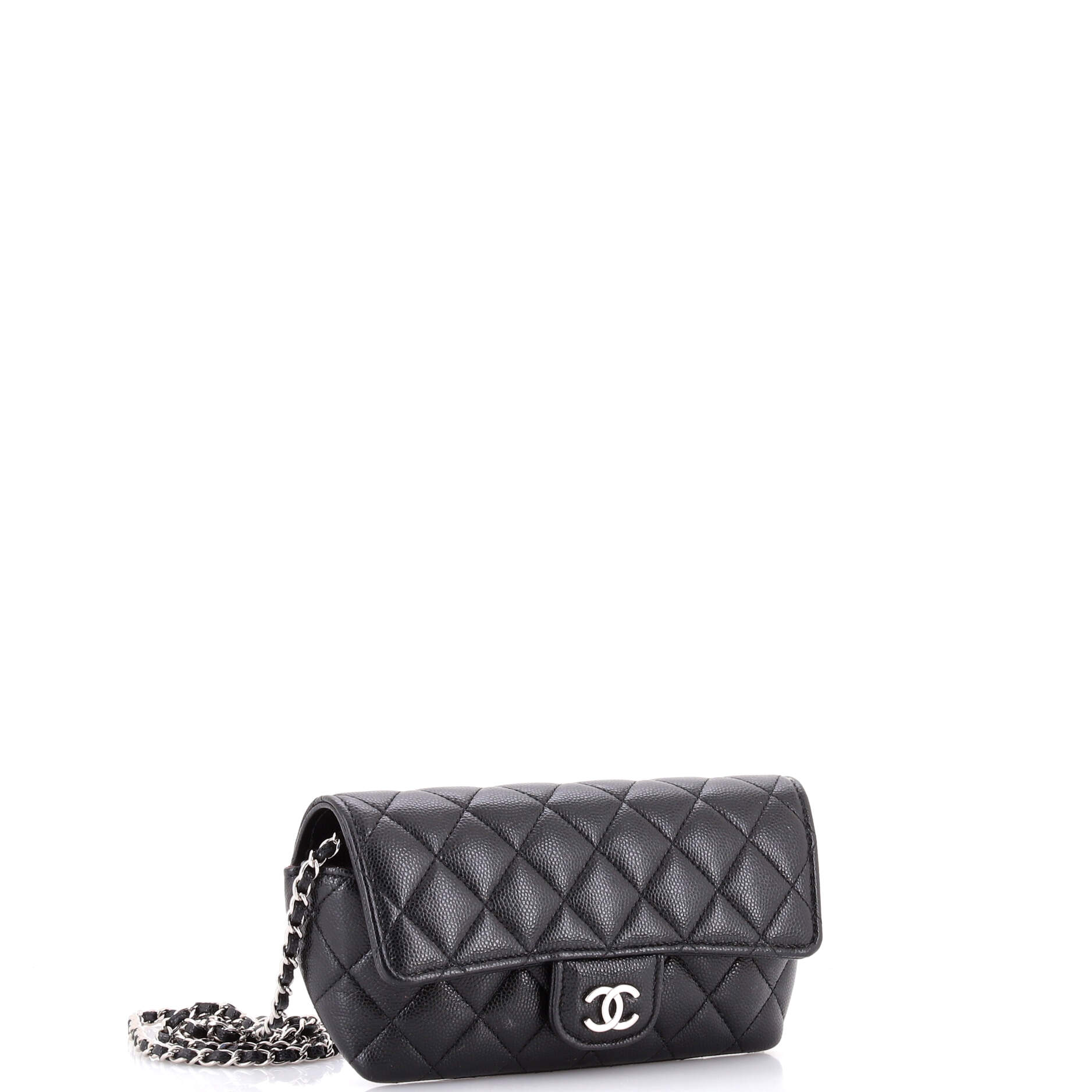Classic Sunglasses Case with Chain Quilted Caviar