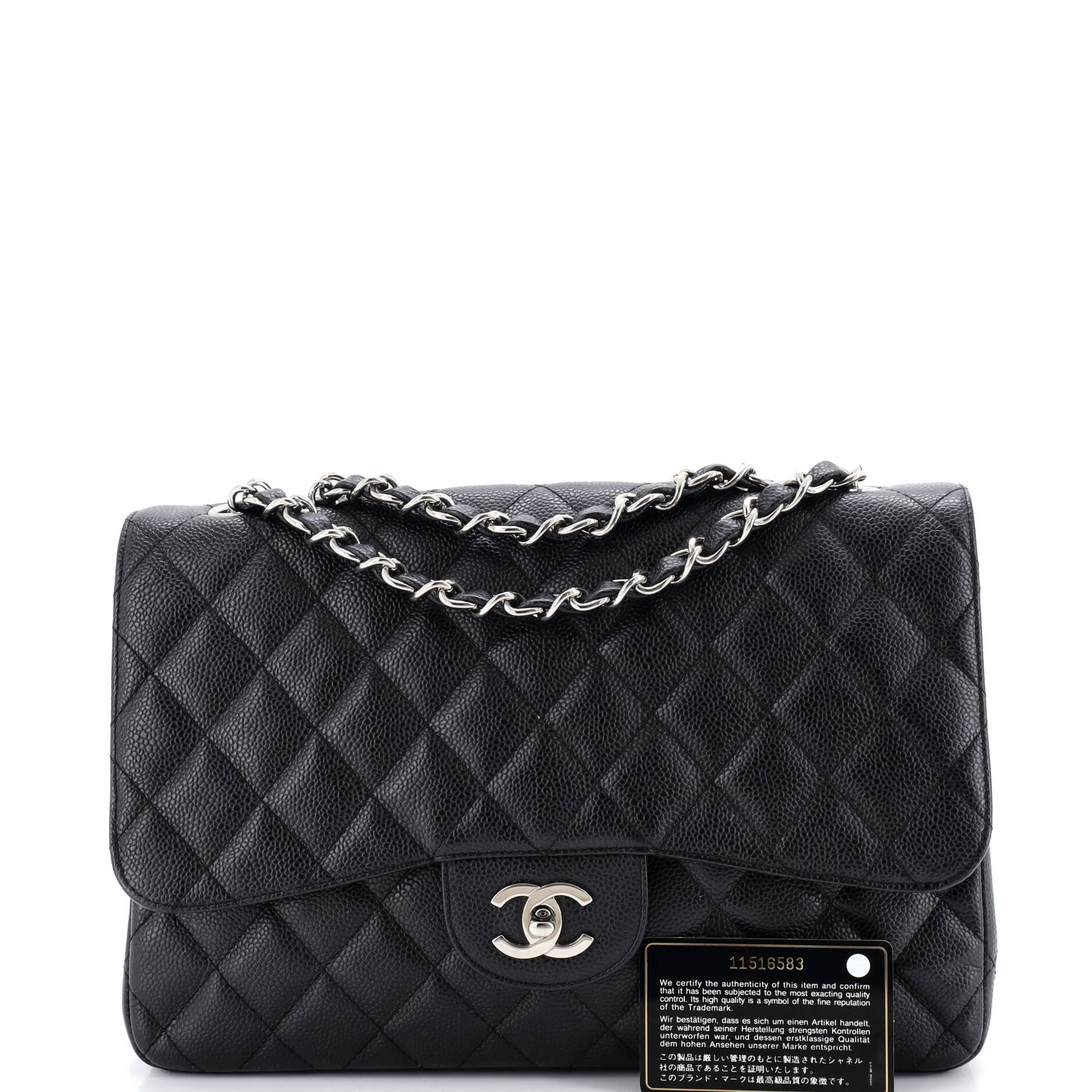 Vintage Classic Single Flap Bag Quilted Caviar Jumbo