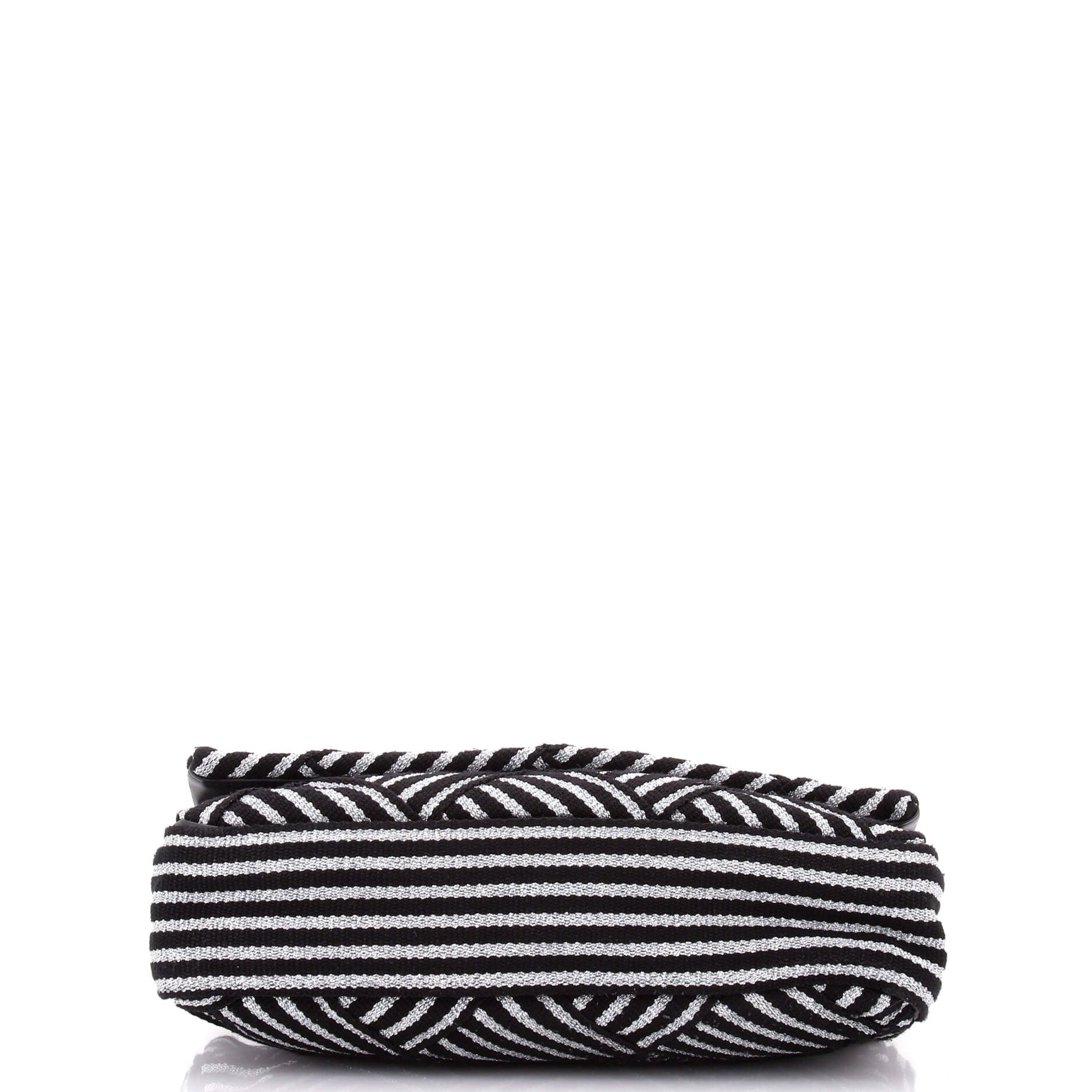 CC Flap Bag Woven Striped Canvas Medium