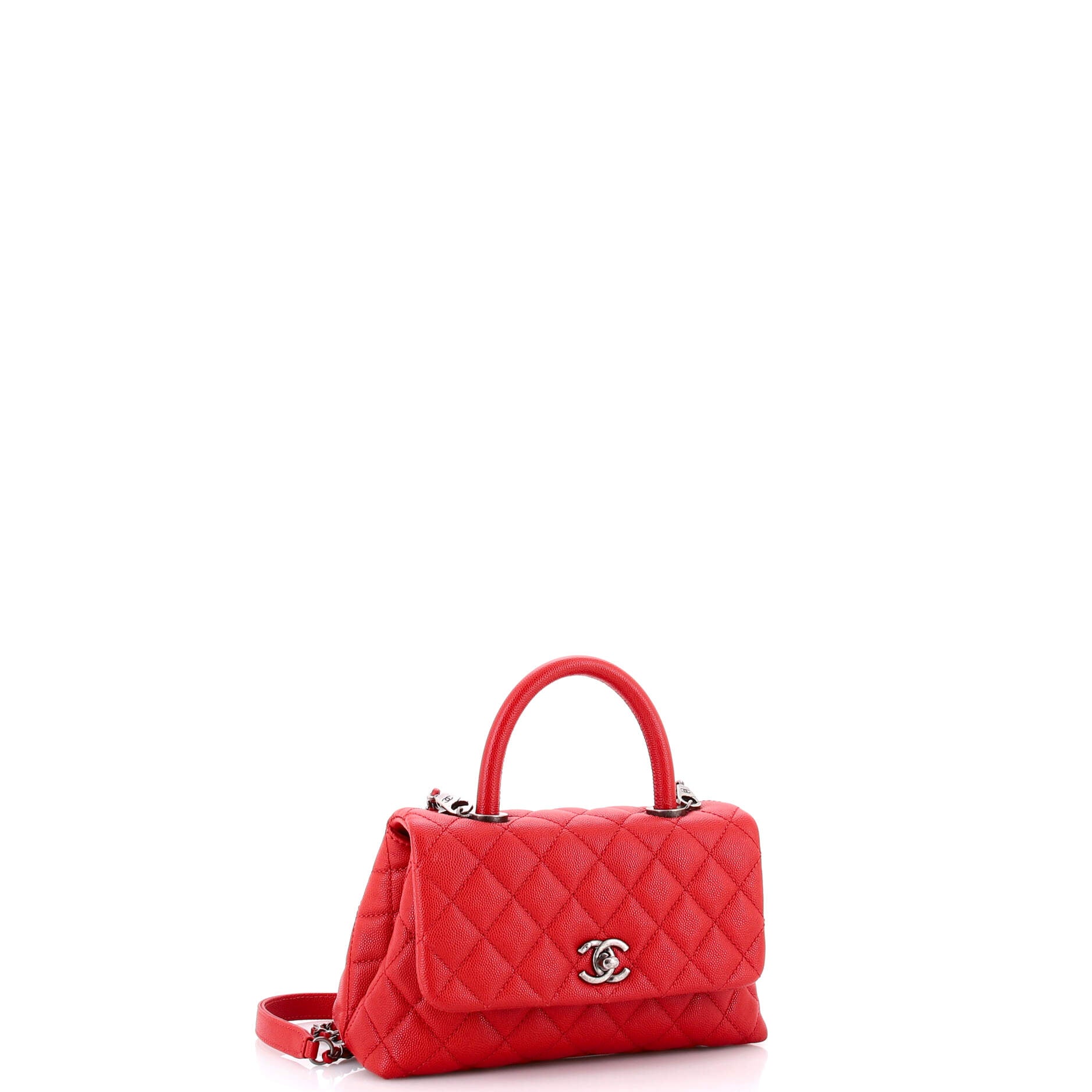 Coco Top Handle Bag Quilted Caviar Mini